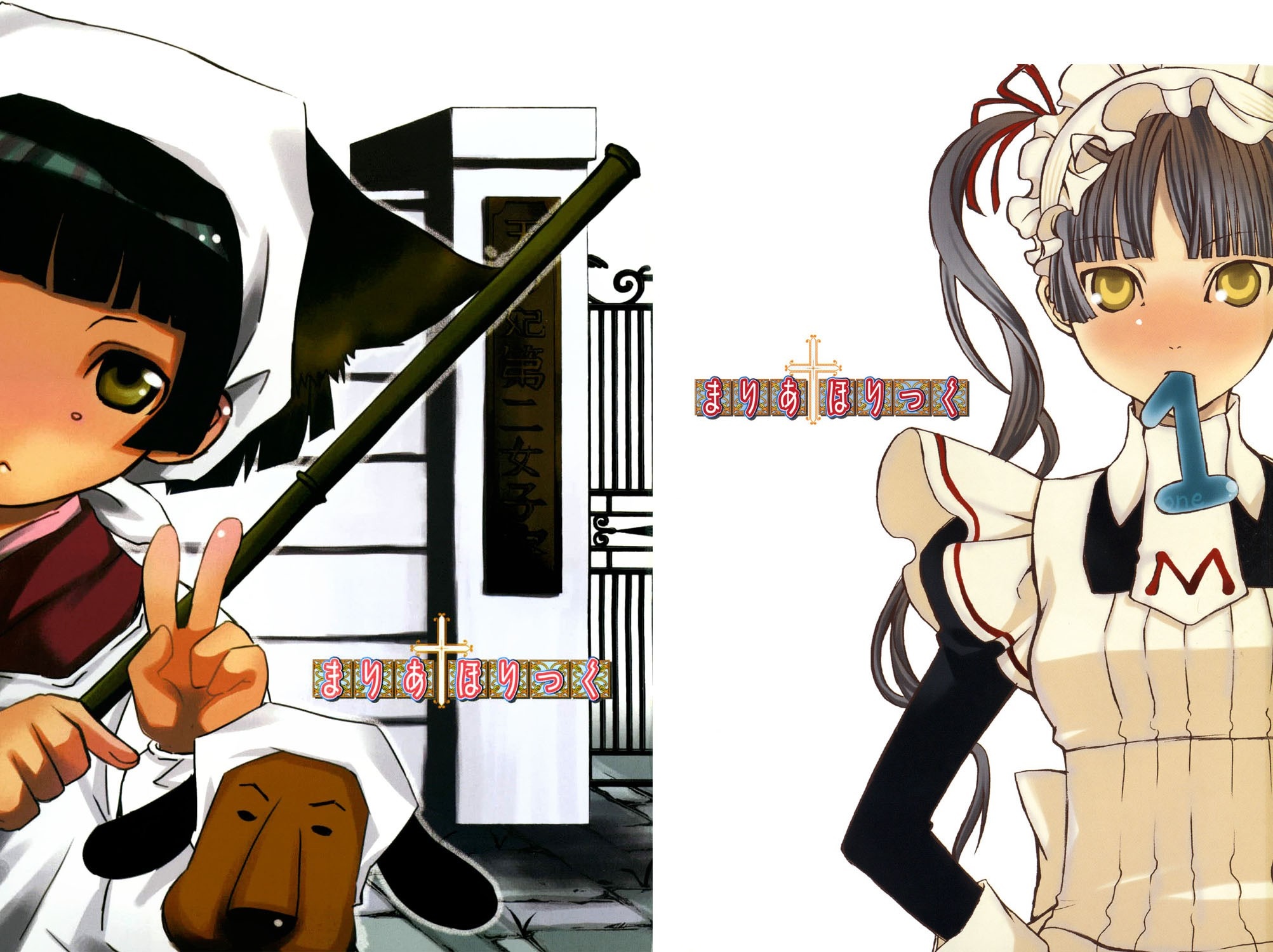Maria Holic illustration with two anime girls HD Wallpaper