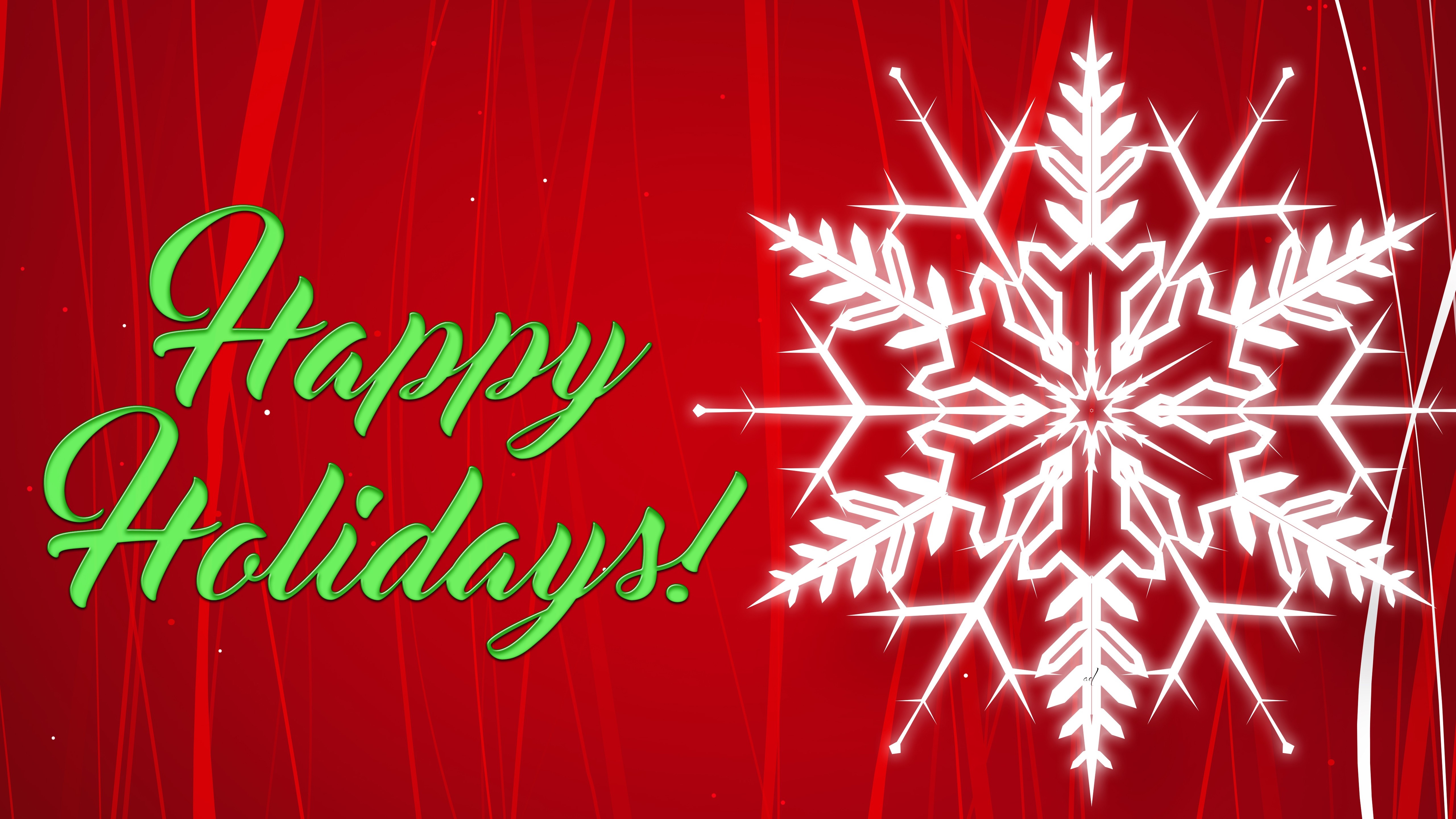 Happy Holidays text with snowflake illustration HD Wallpaper