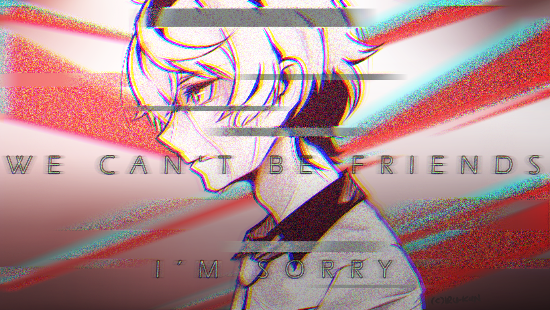 Katsuhira Agata from Kiznaiver with Glitch Effect HD Wallpaper