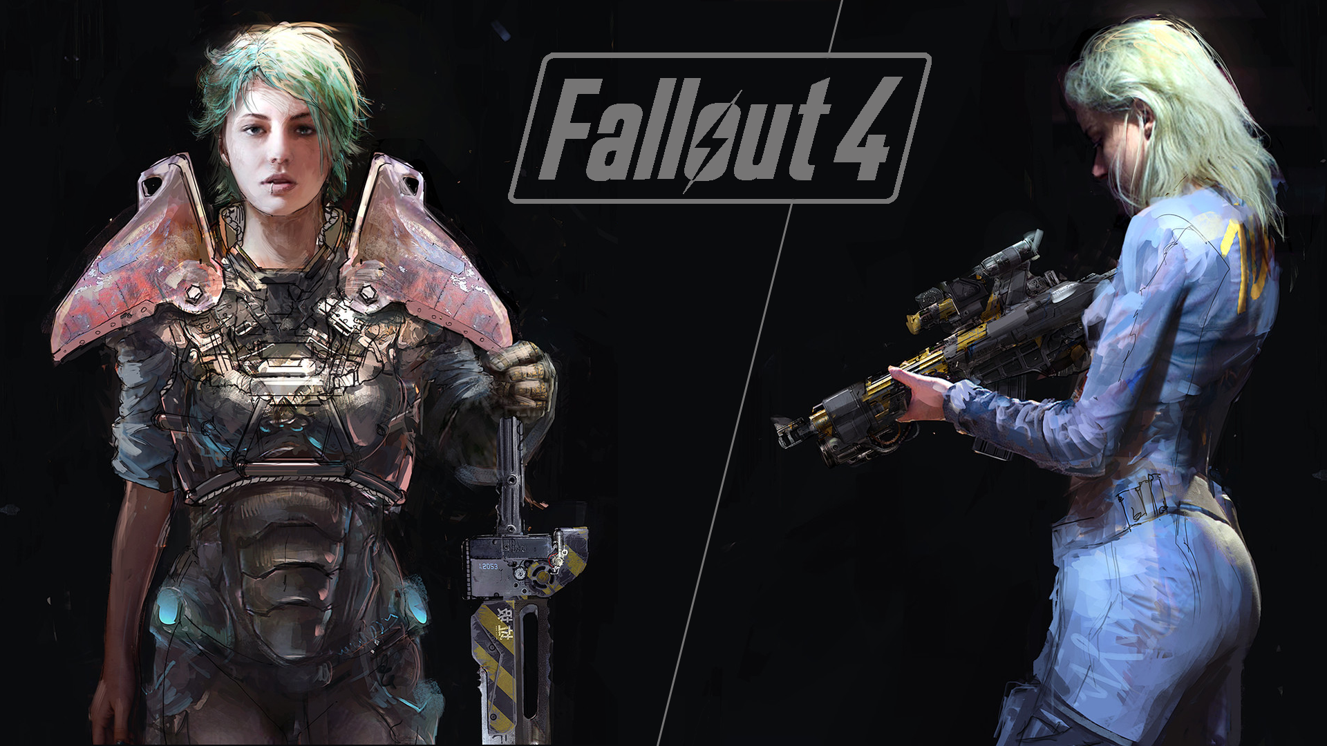 Two women from Fallout 4 with weapons HD Wallpaper