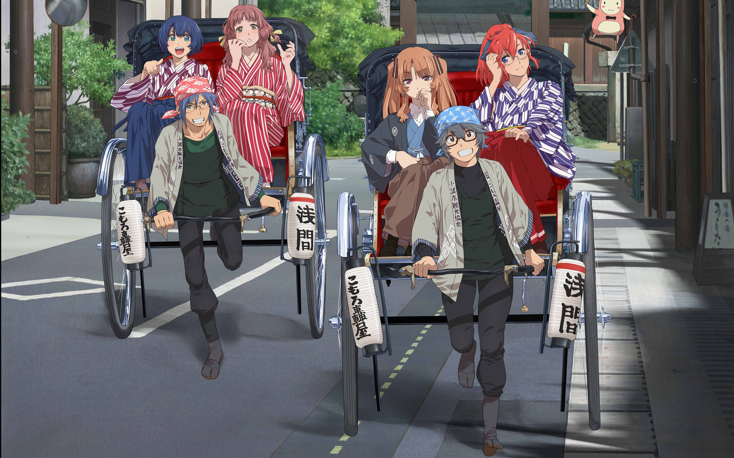 Ano Natsu de Matteru characters in rickshaws HD Wallpaper