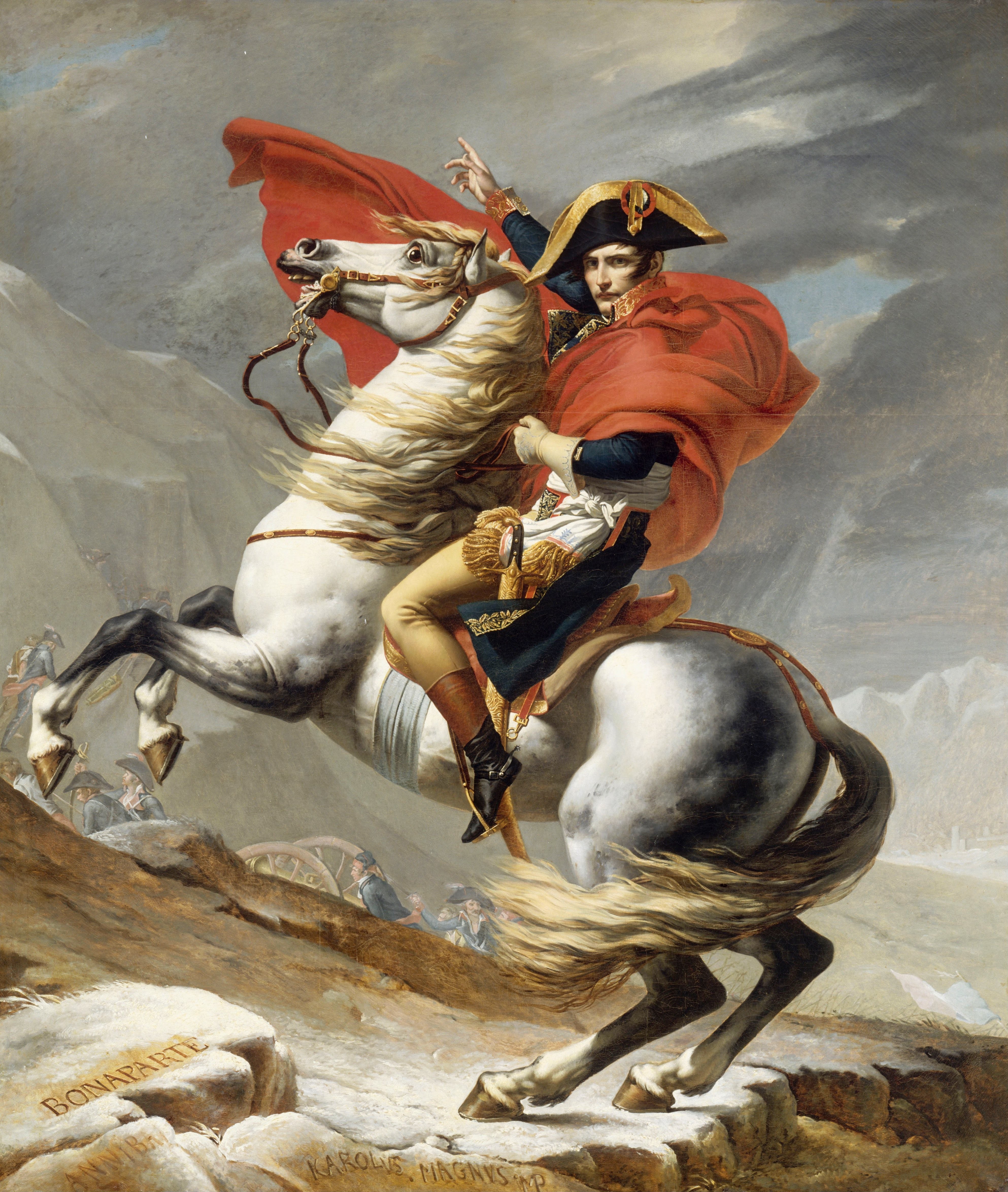 Napoleon Bonaparte on a Rearing Horse by Jacques Louis David HD Wallpaper