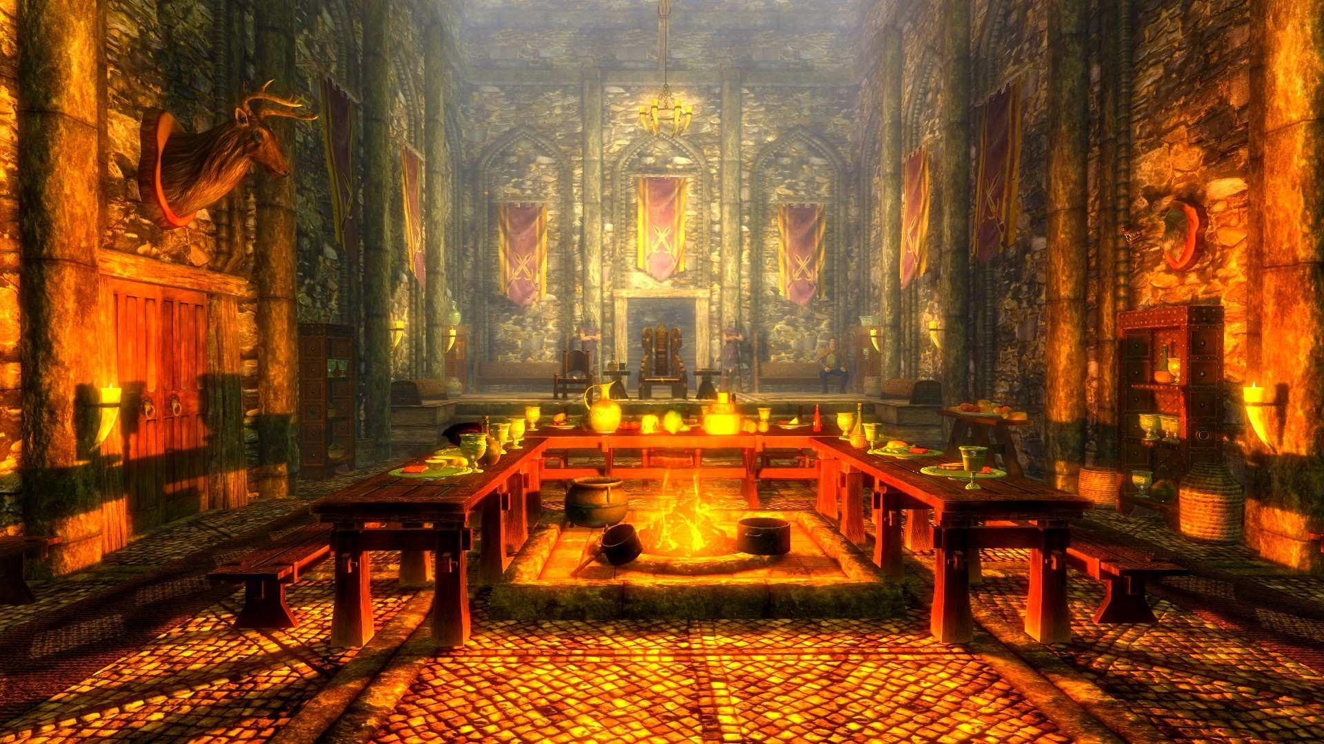 The Elder Scrolls V: Skyrim Great Hall Feast HD Wallpaper