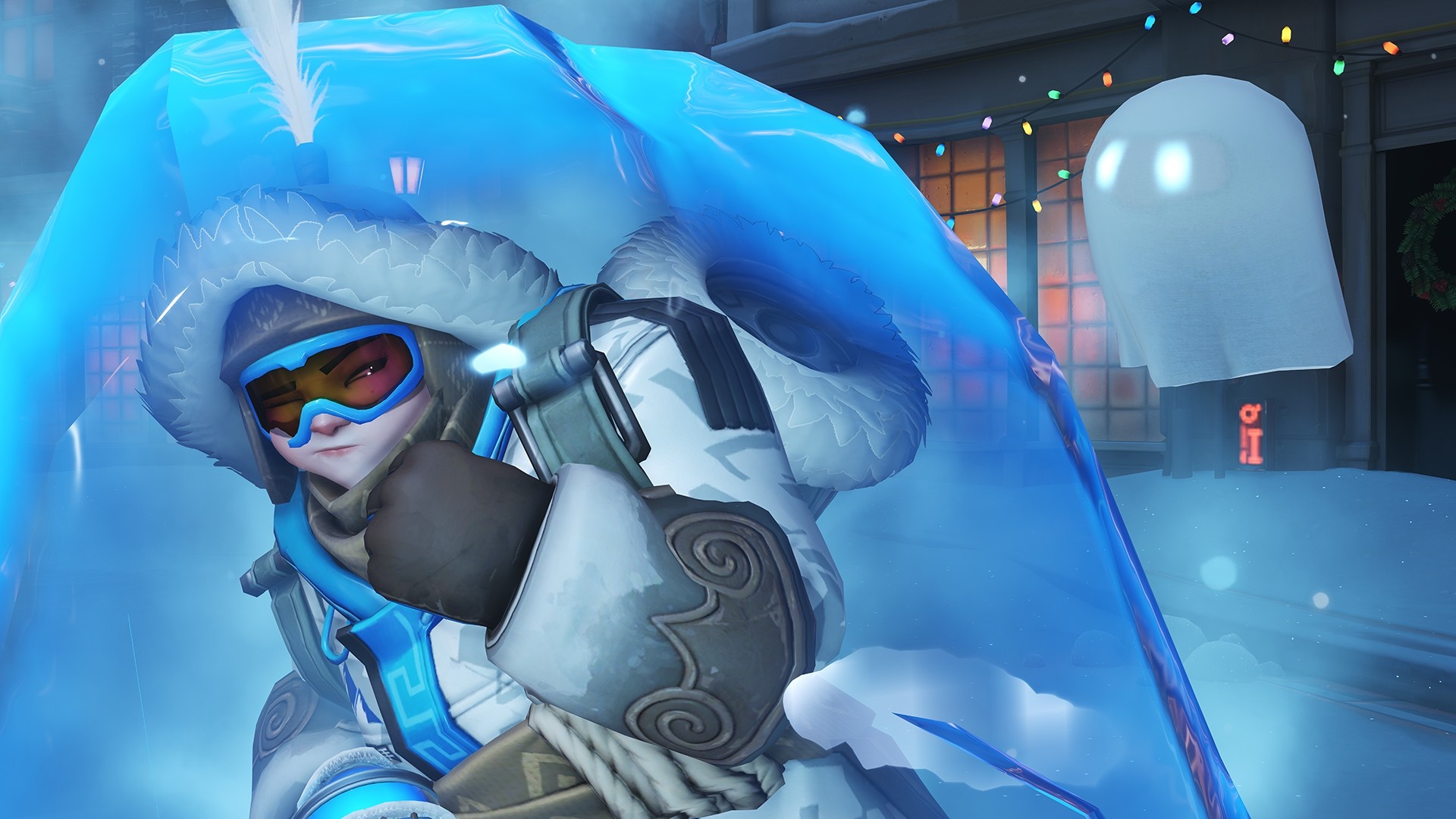 Mei from Overwatch in winter attire with ice shield HD Wallpaper