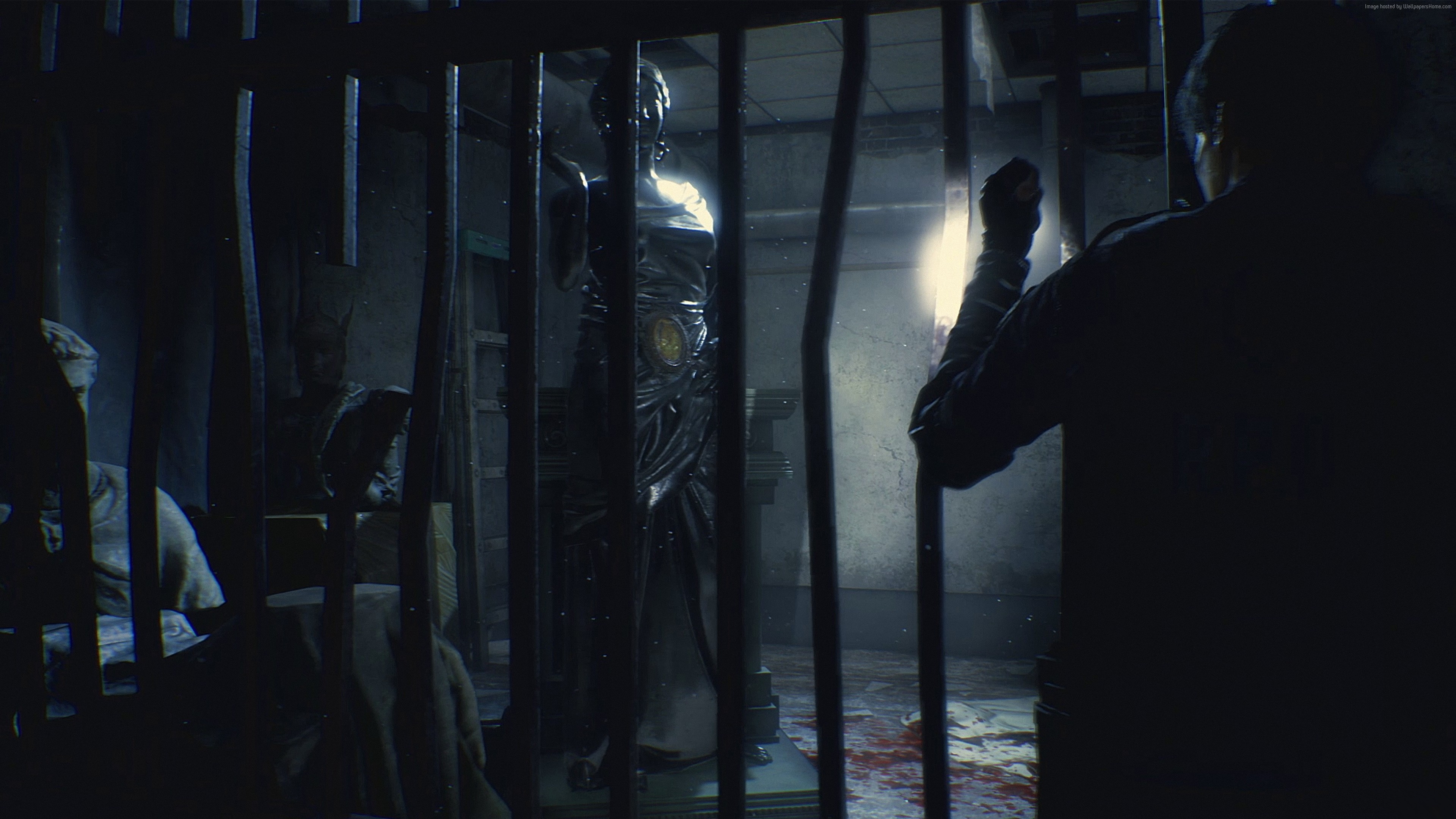 Leon S. Kennedy from Resident Evil 2 in a dark room HD Wallpaper