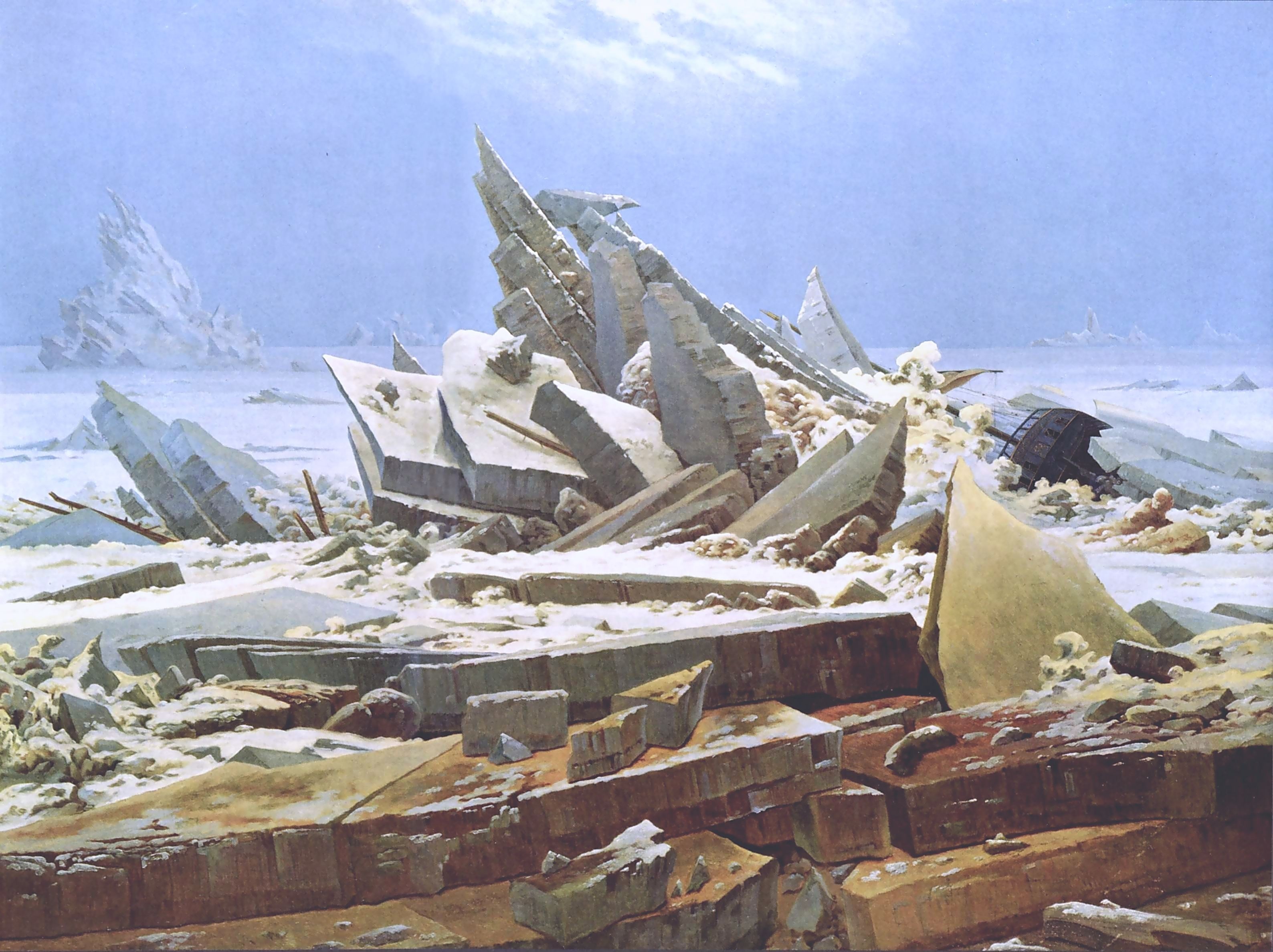 The Wreck of Hope by Caspar David Friedrich HD Wallpaper