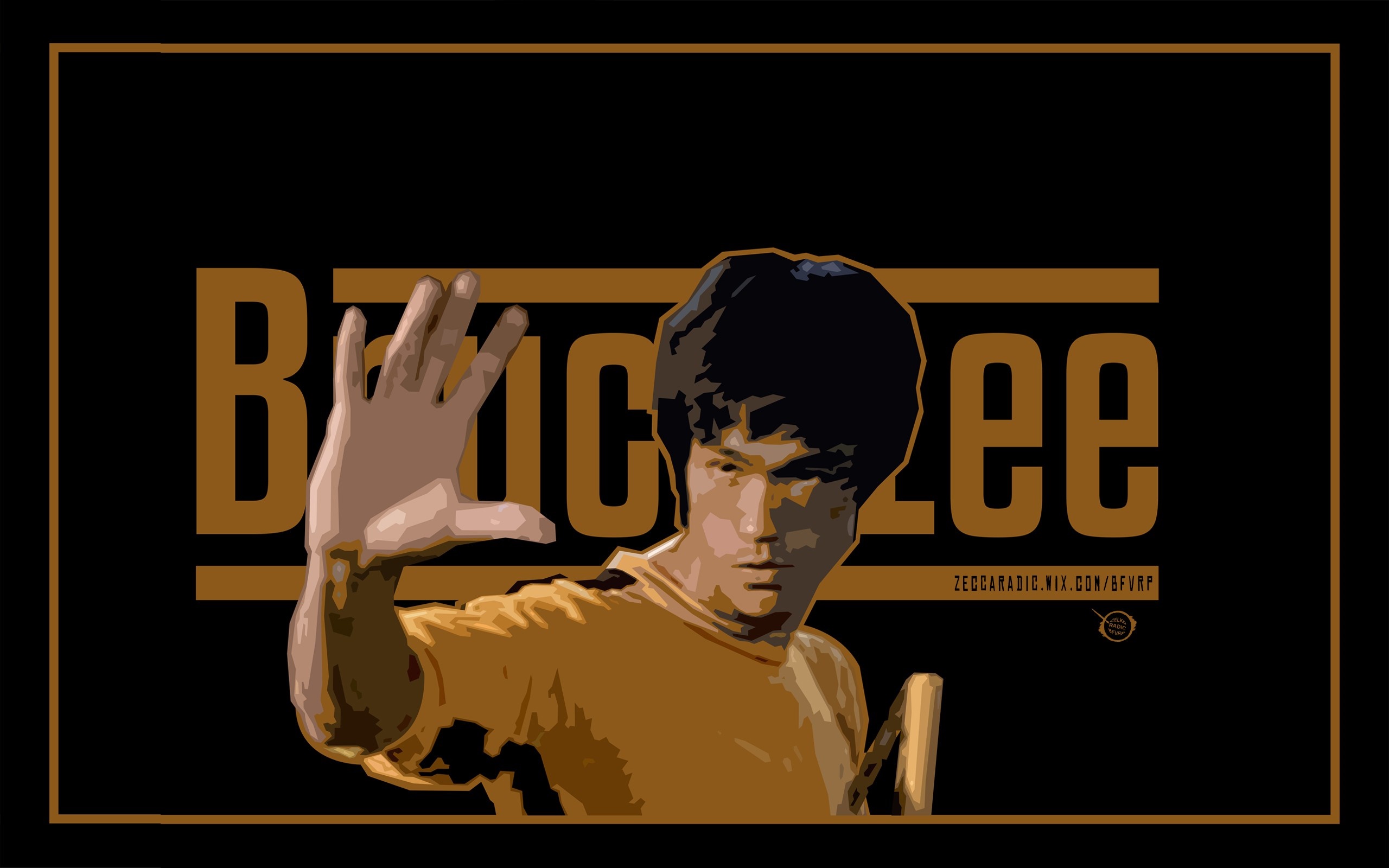 Bruce Lee illustration with text HD Wallpaper