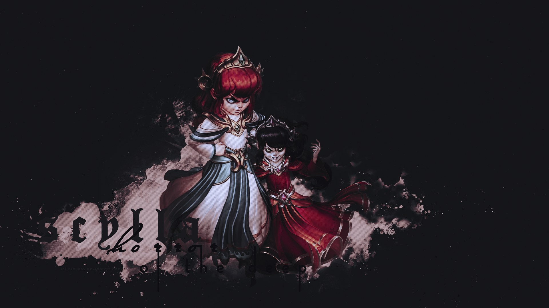 Two girls from Smite in dark fantasy illustration HD Wallpaper