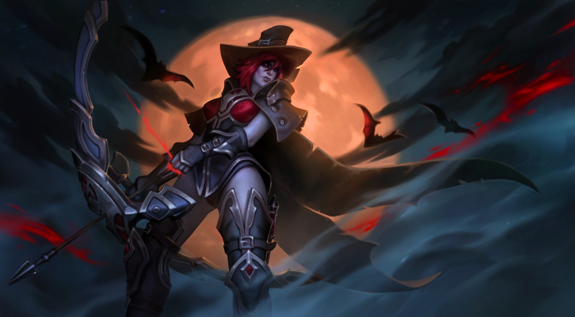 Vampire Archer with Bow and Arrow HD Wallpaper