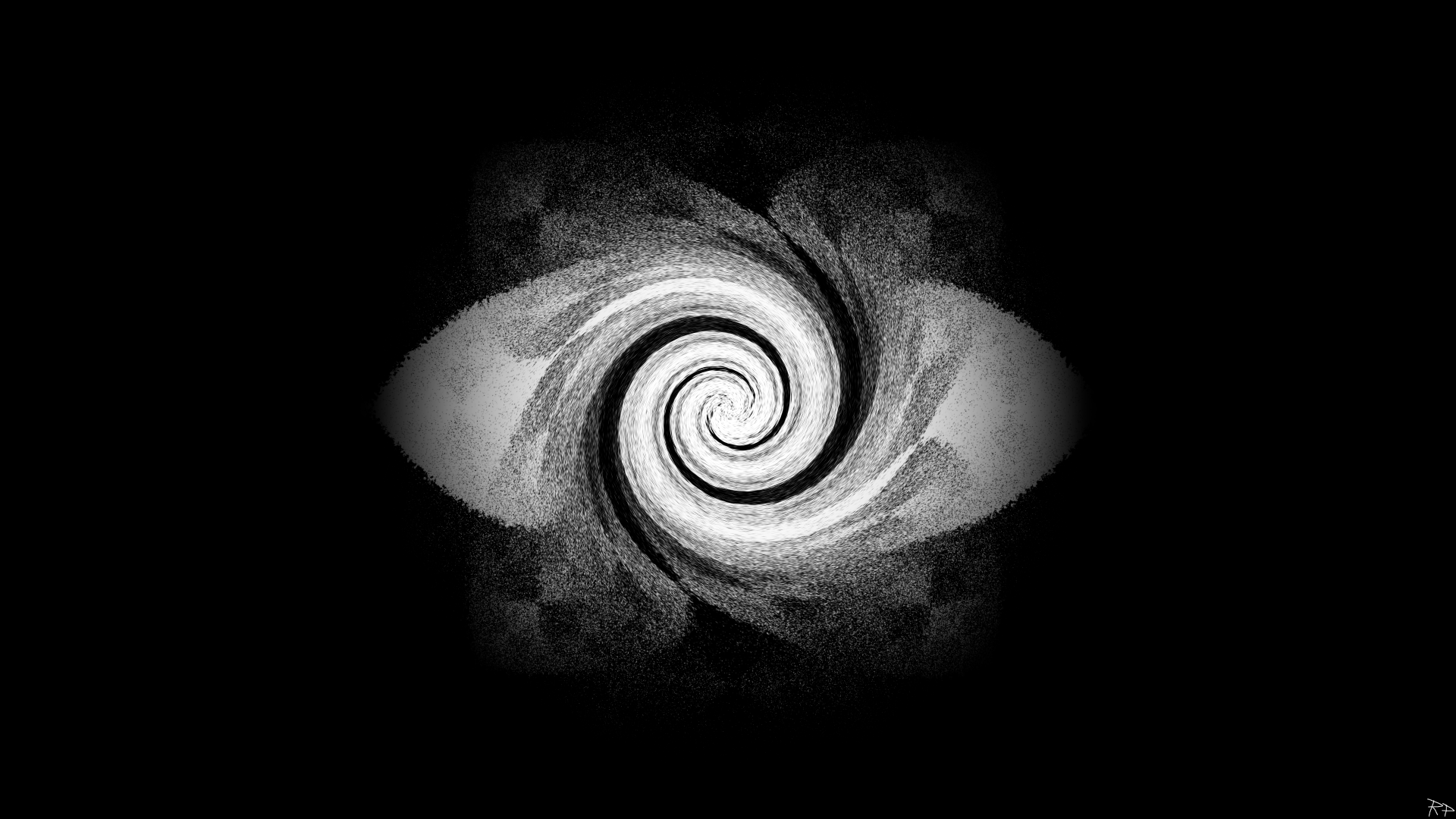 Monochrome spiral in darkness HD Wallpaper