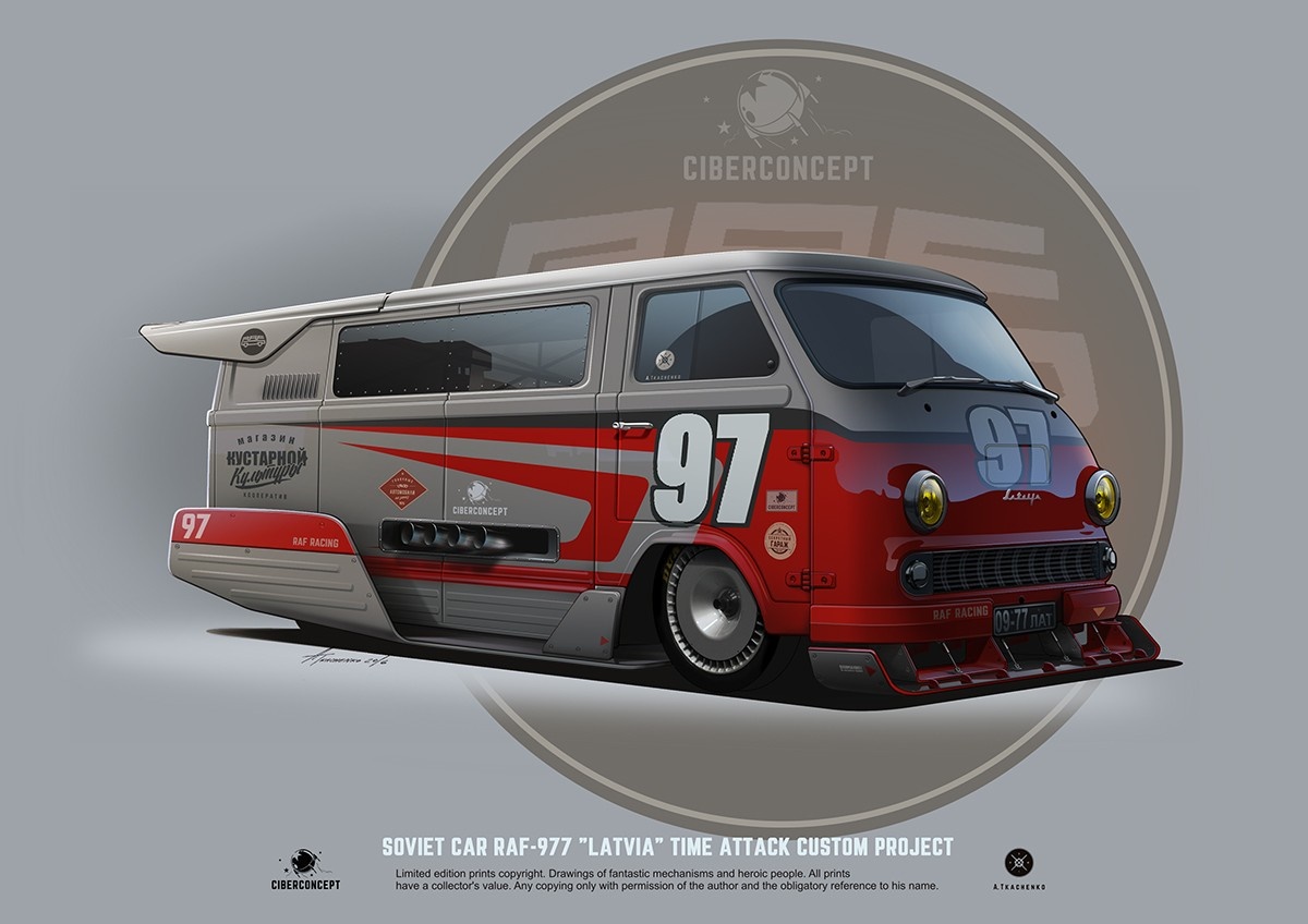 Soviet Car RAF-977 "Latvia" Time Attack Custom Project HD Wallpaper