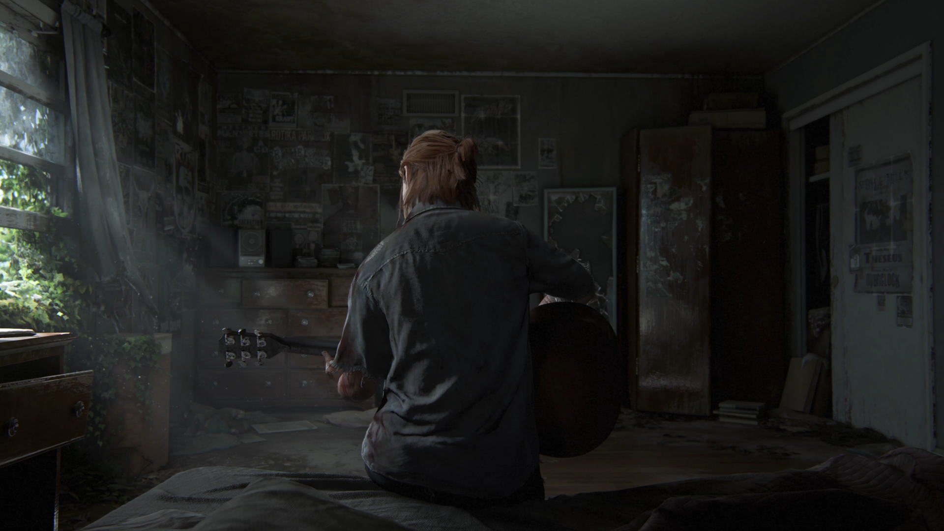 Ellie from The Last of Us holding a guitar HD Wallpaper