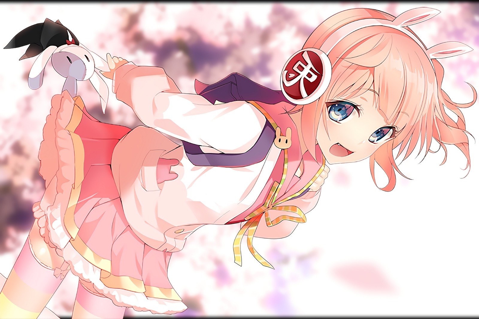 Meu meu from Hinabita with animal ears and headphones HD Wallpaper