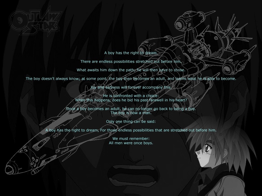 Outlaw Star anime illustration with text HD Wallpaper