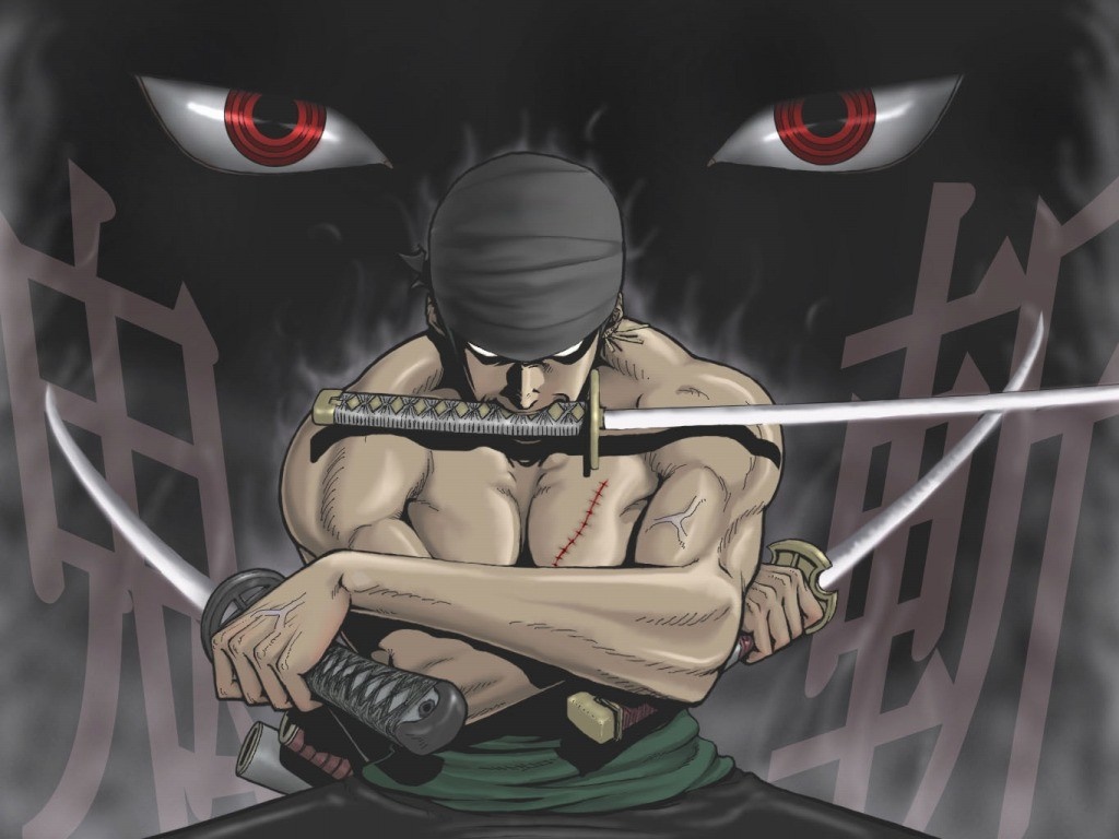 Roronoa Zoro from One Piece with three swords HD Wallpaper