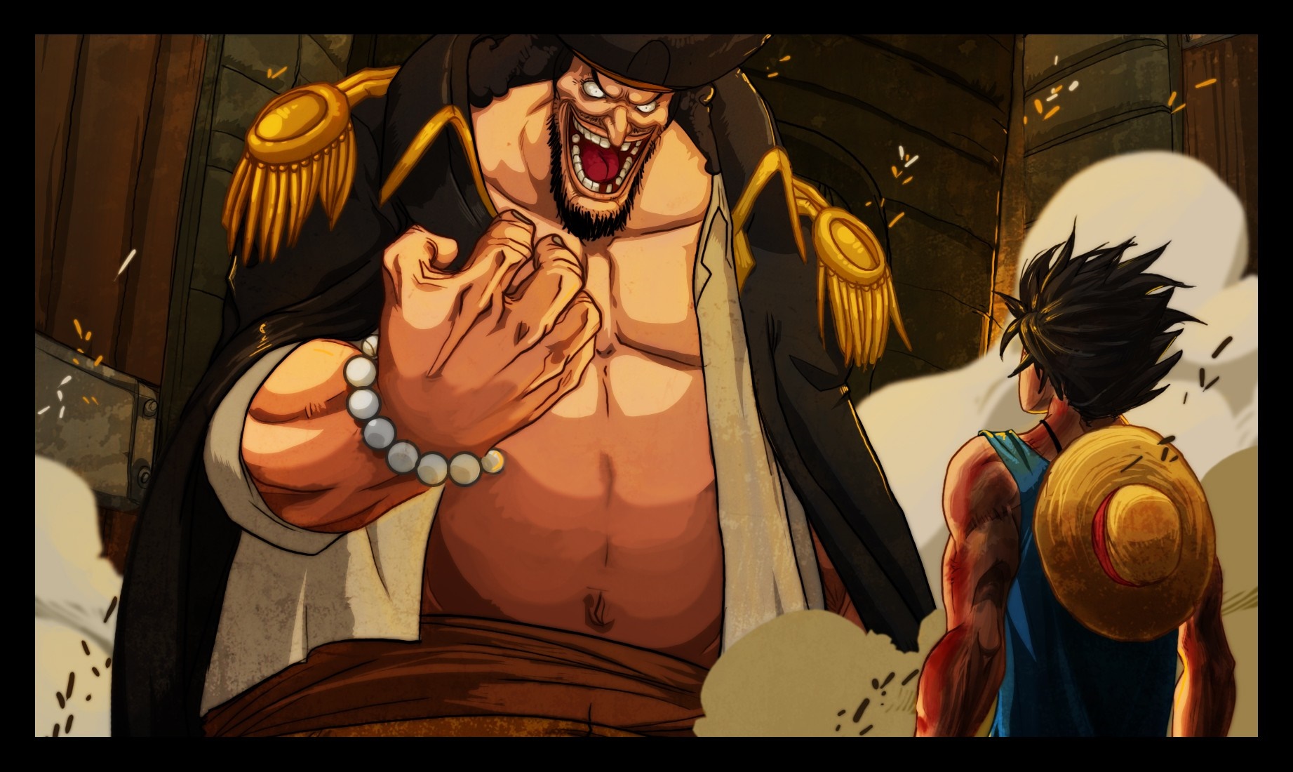 Blackbeard and Monkey D. Luffy from One Piece HD Wallpaper