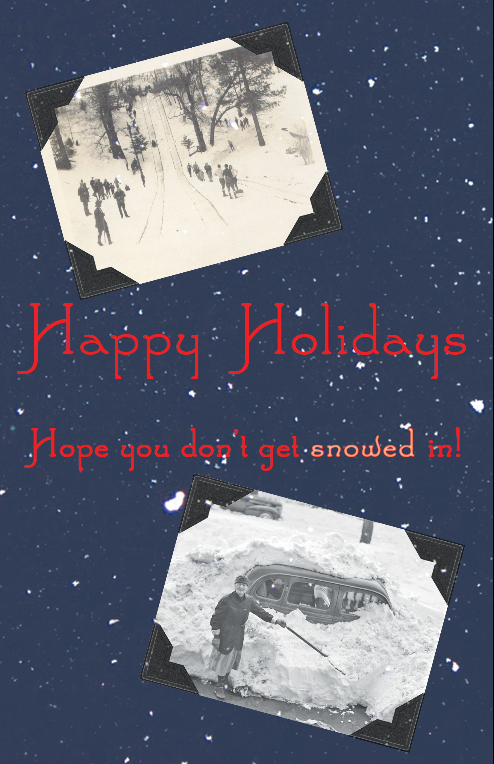Happy Holidays Vintage Snow Scene Poster HD Wallpaper