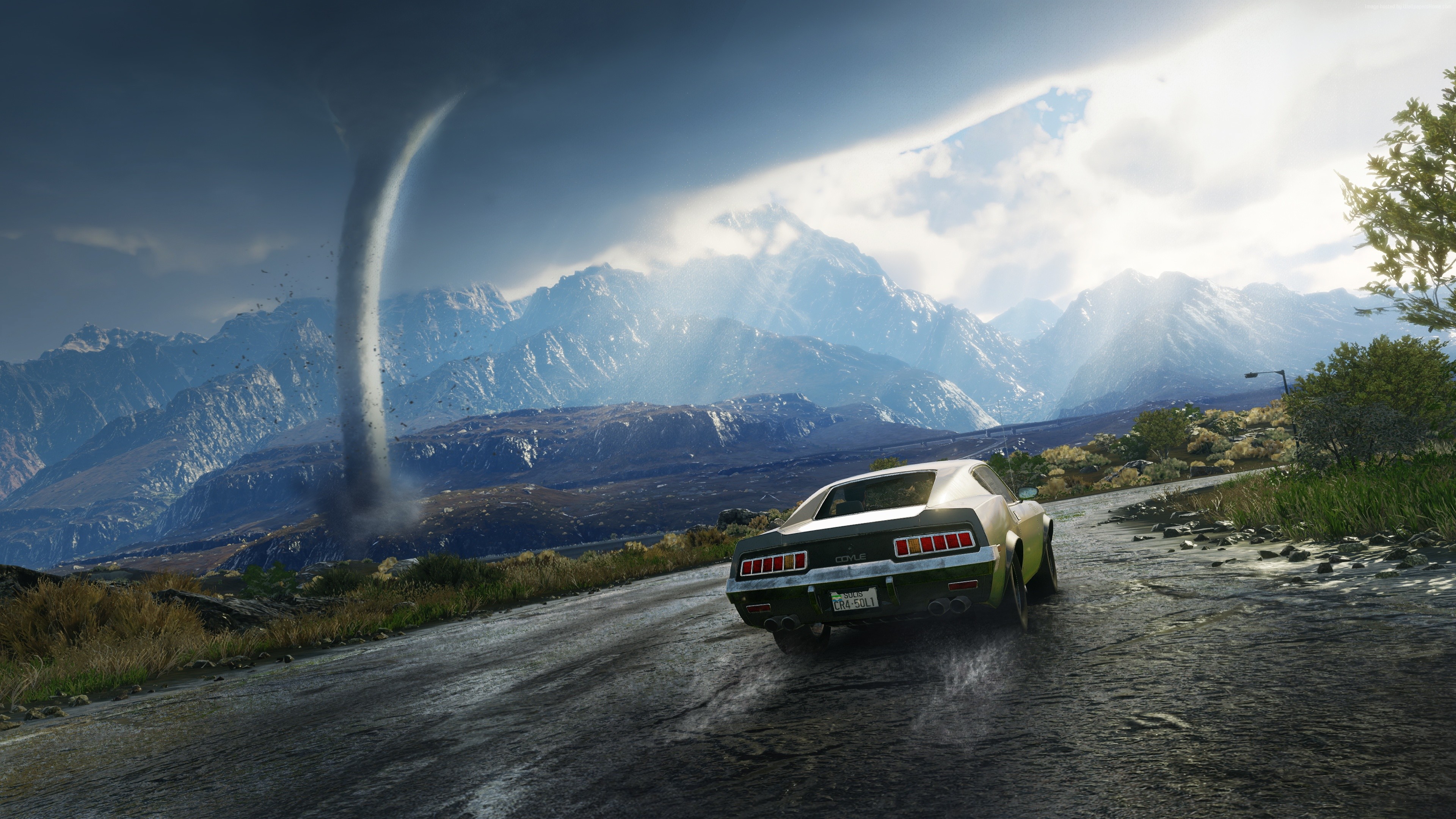 Just Cause 4 4K screenshot with tornado and car HD Wallpaper