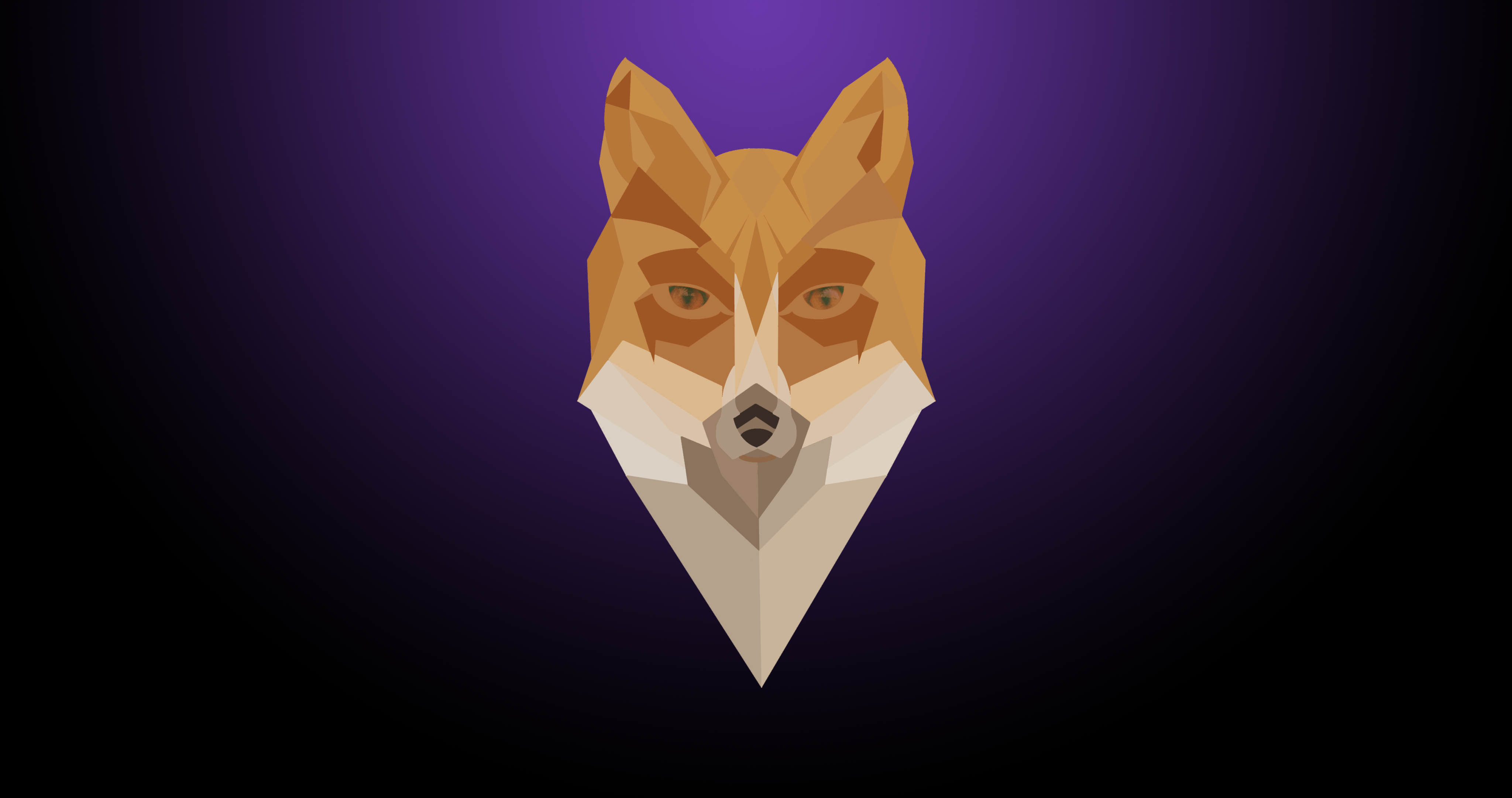 Minimalist fox illustration on purple background HD Wallpaper