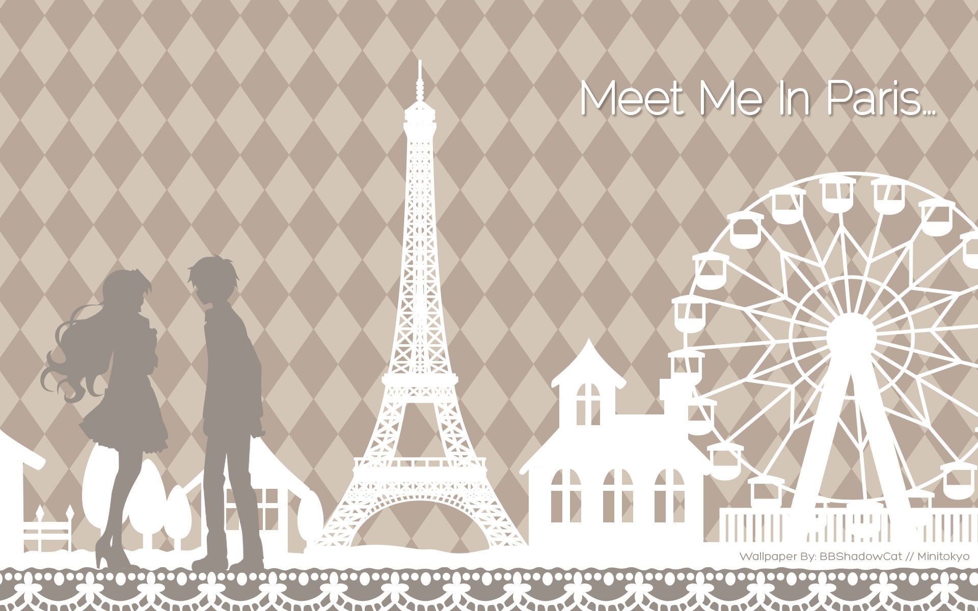 Meet Me In Paris Illustration HD Wallpaper