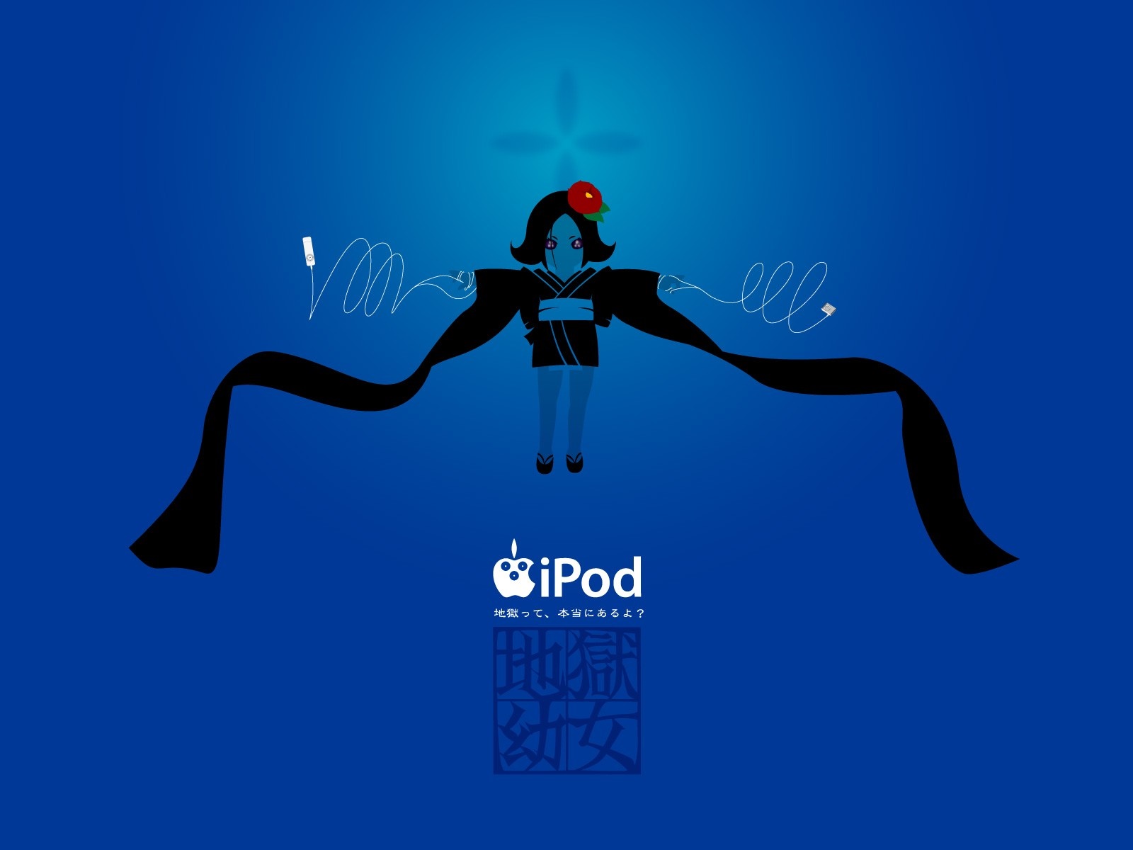 Girl with iPod and headphones from Jigoku Shoujo HD Wallpaper