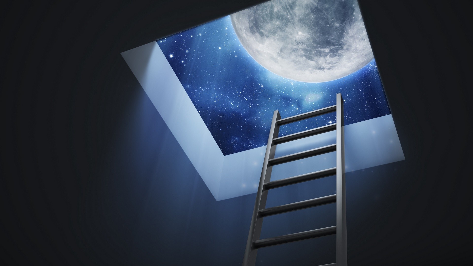 Ladder to the Moon and Stars HD Wallpaper