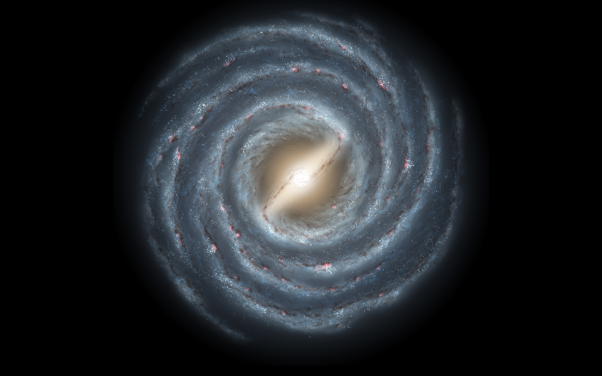 Artistic rendering of the Milky Way spiral galaxy HD Wallpaper