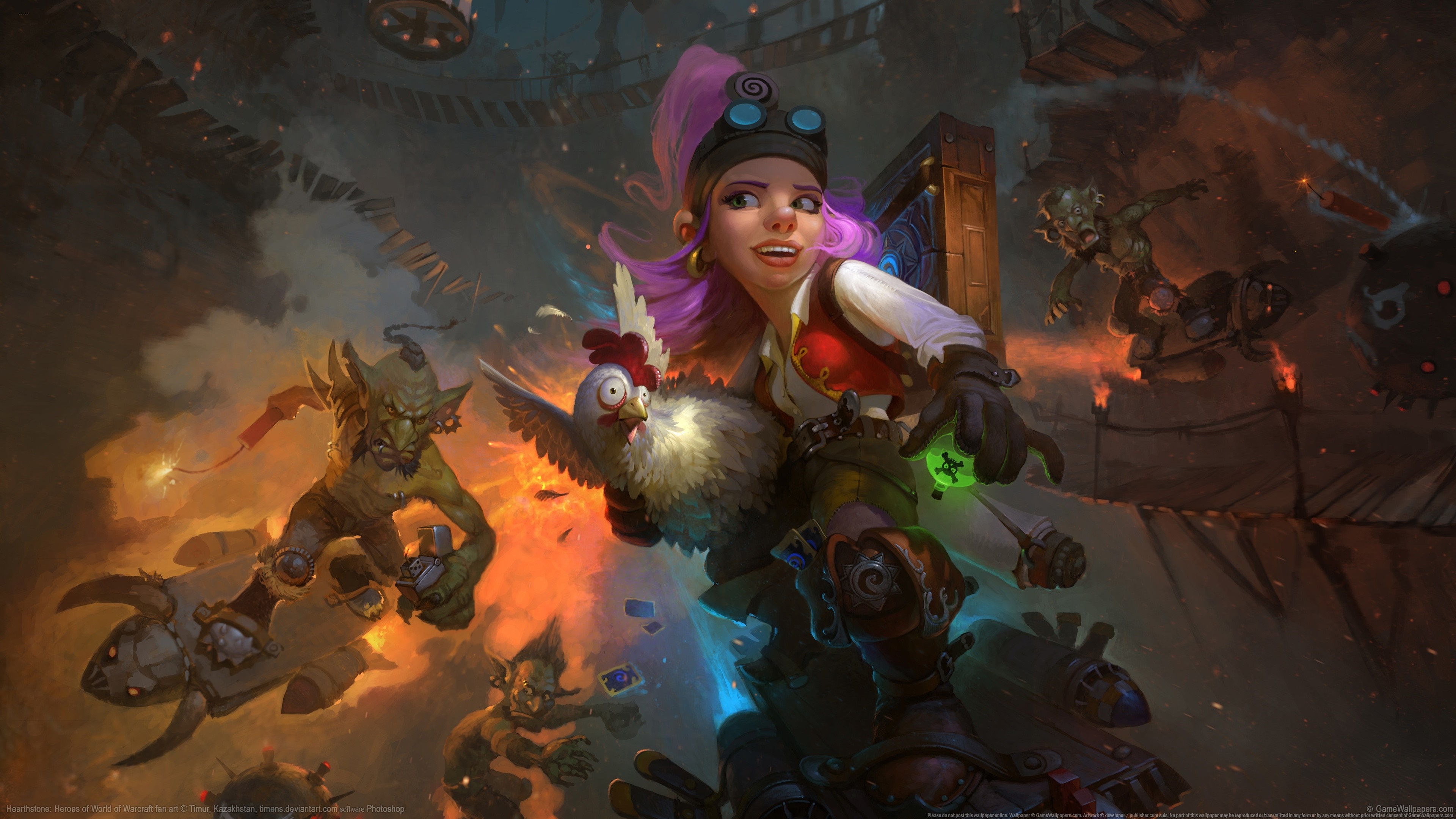 Jaina Proudmo and Goblins from Hearthstone HD Wallpaper