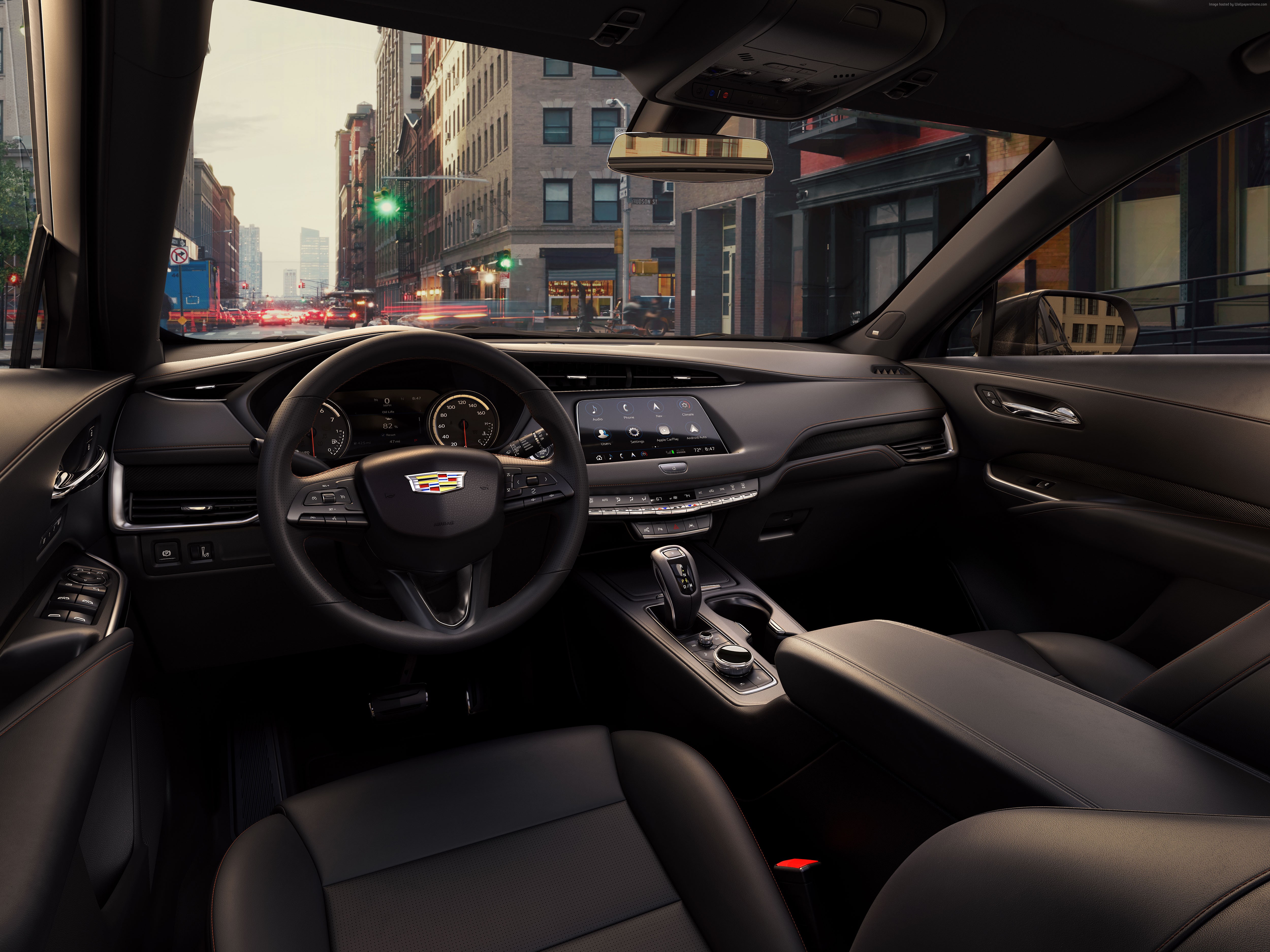 Cadillac XT4 Interior Dashboard and City Street View HD Wallpaper