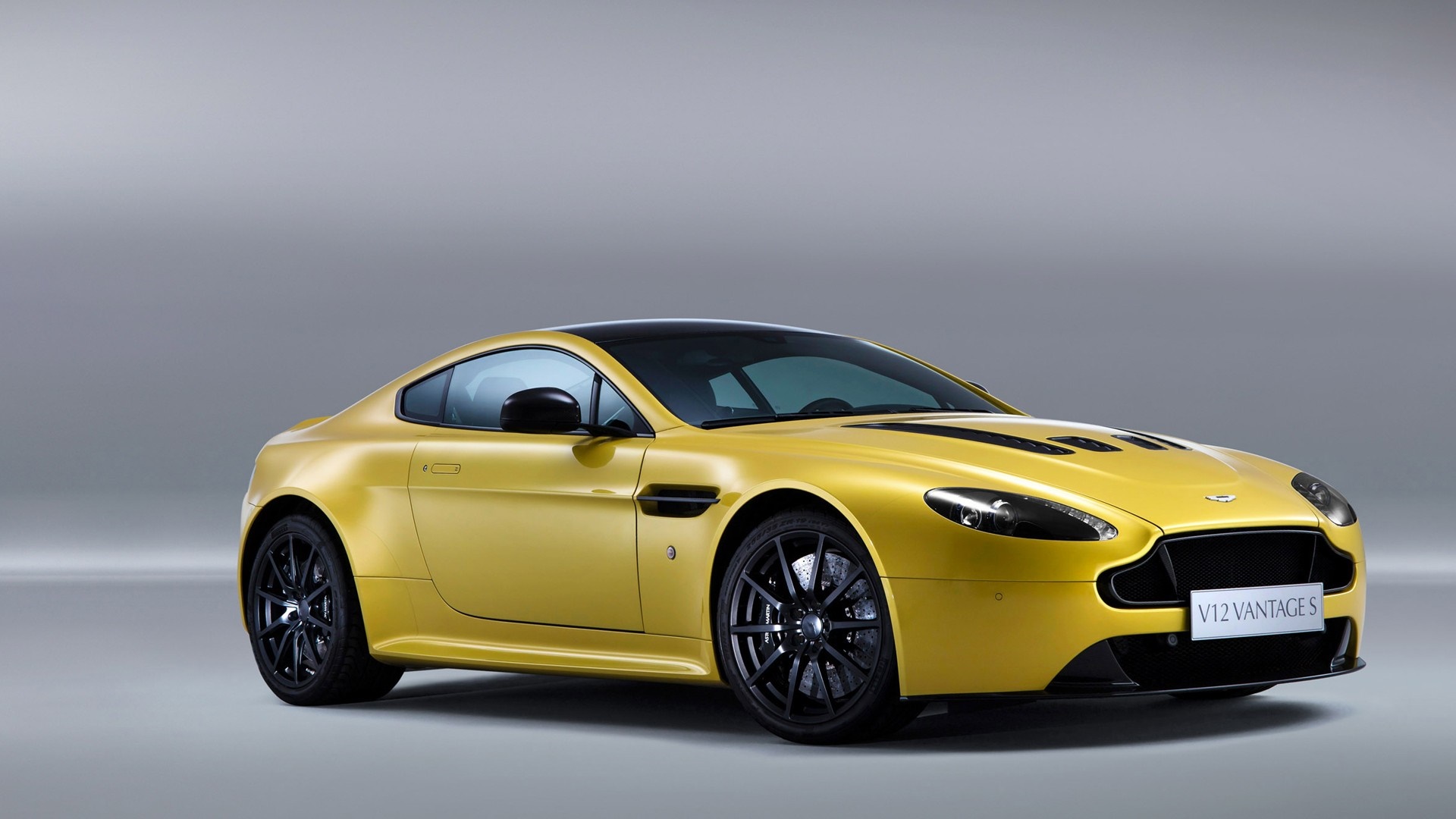 Yellow Aston Martin V12 Vantage S Coupe HD Wallpaper