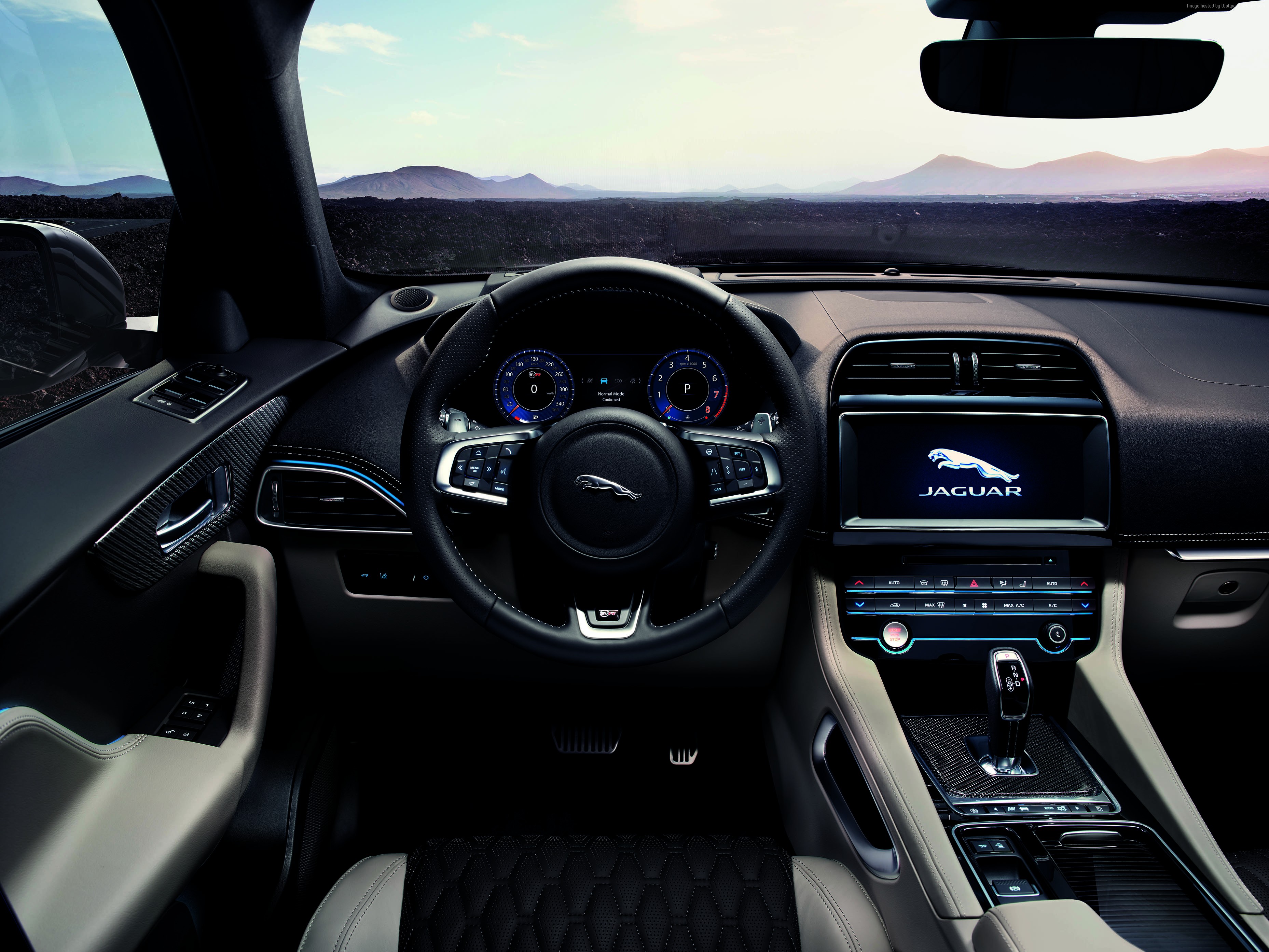 Jaguar F-Pace SVR interior dashboard 4K HD Wallpaper