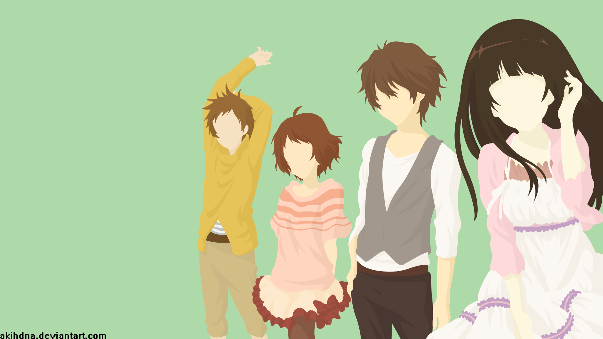 Characters from Hyouka anime series HD Wallpaper