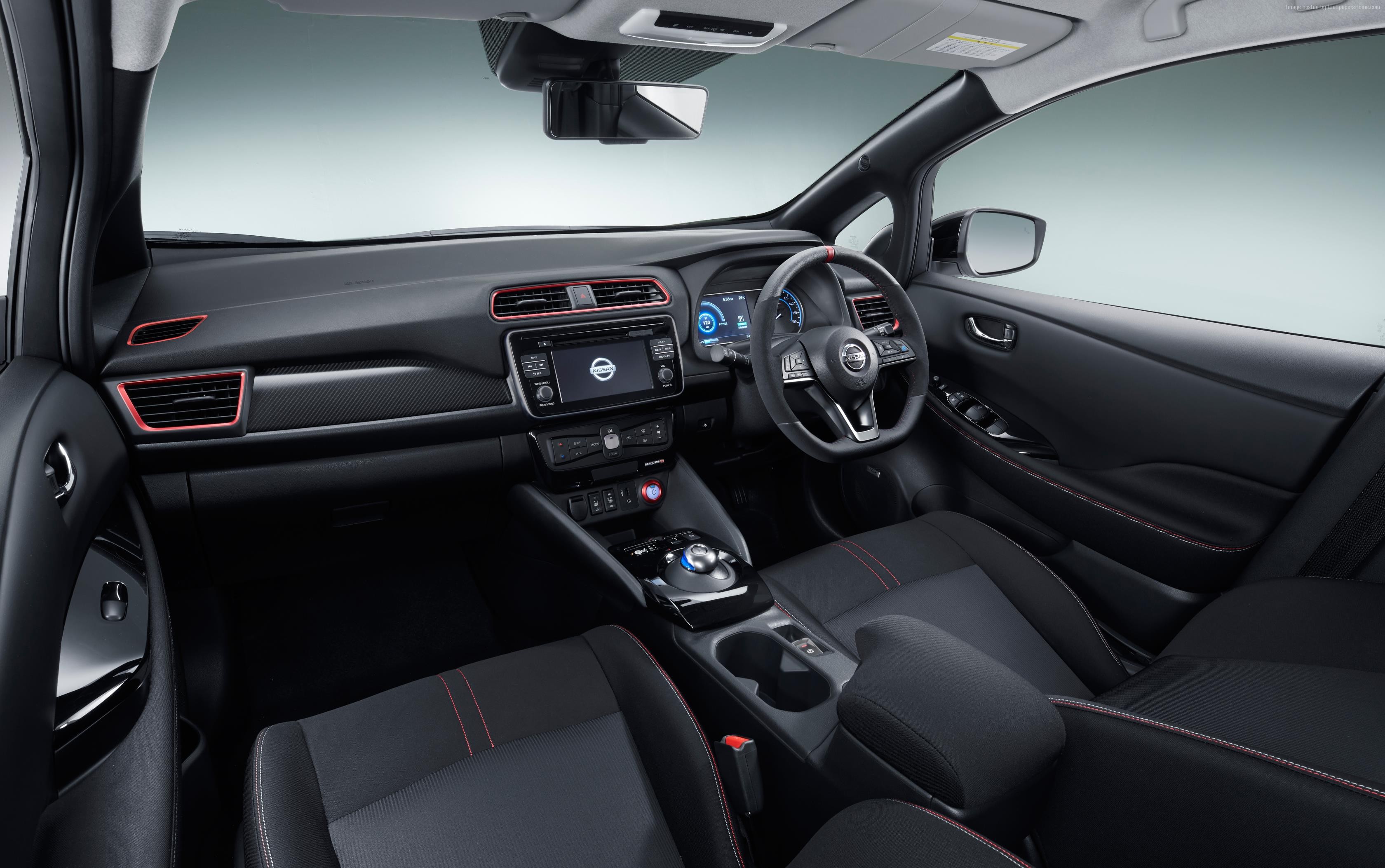 Interior of a Nissan Leaf Nismo electric car HD Wallpaper
