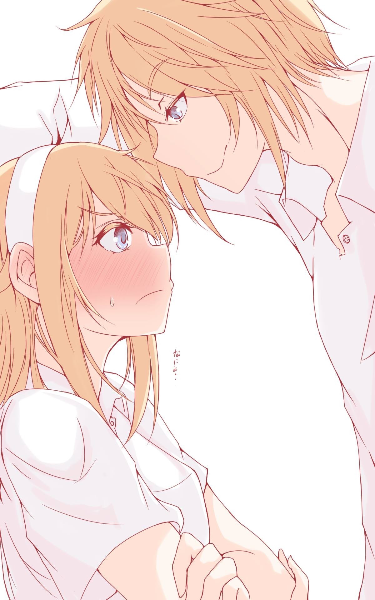 Anime couple with blonde hair HD Wallpaper