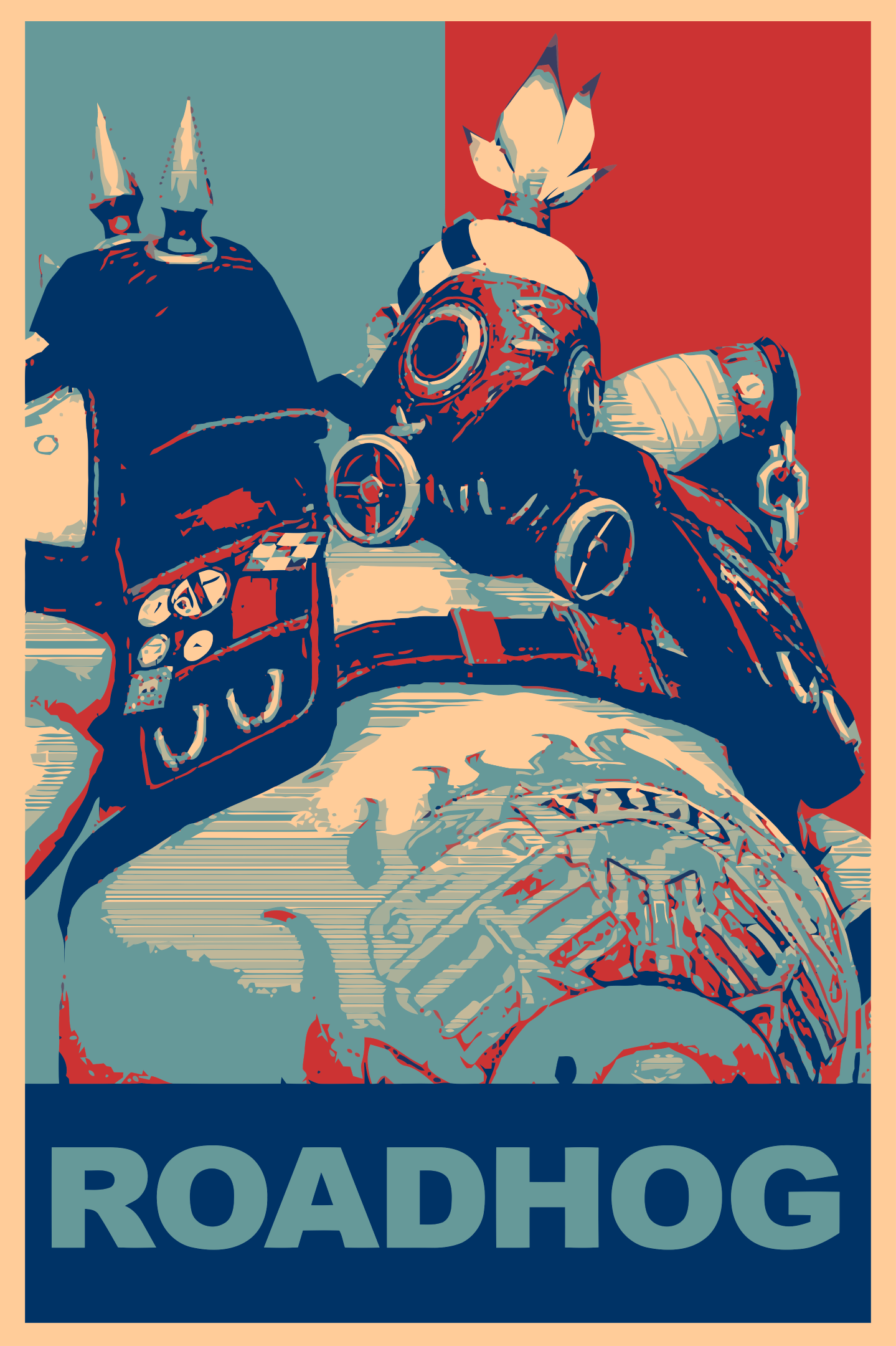 Roadhog from Overwatch Propaganda Poster HD Wallpaper