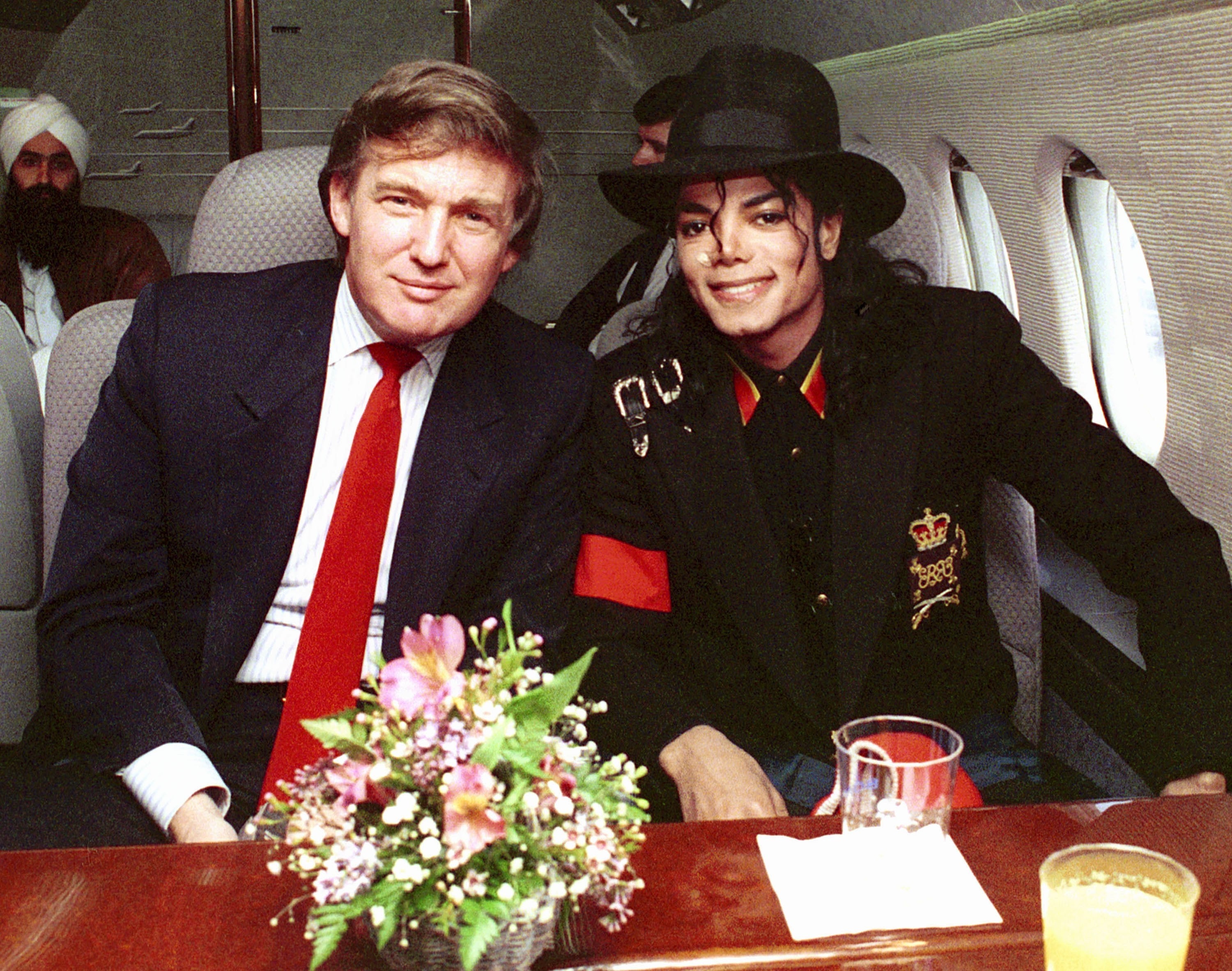 Donald Trump and Michael Jackson on Airplane HD Wallpaper