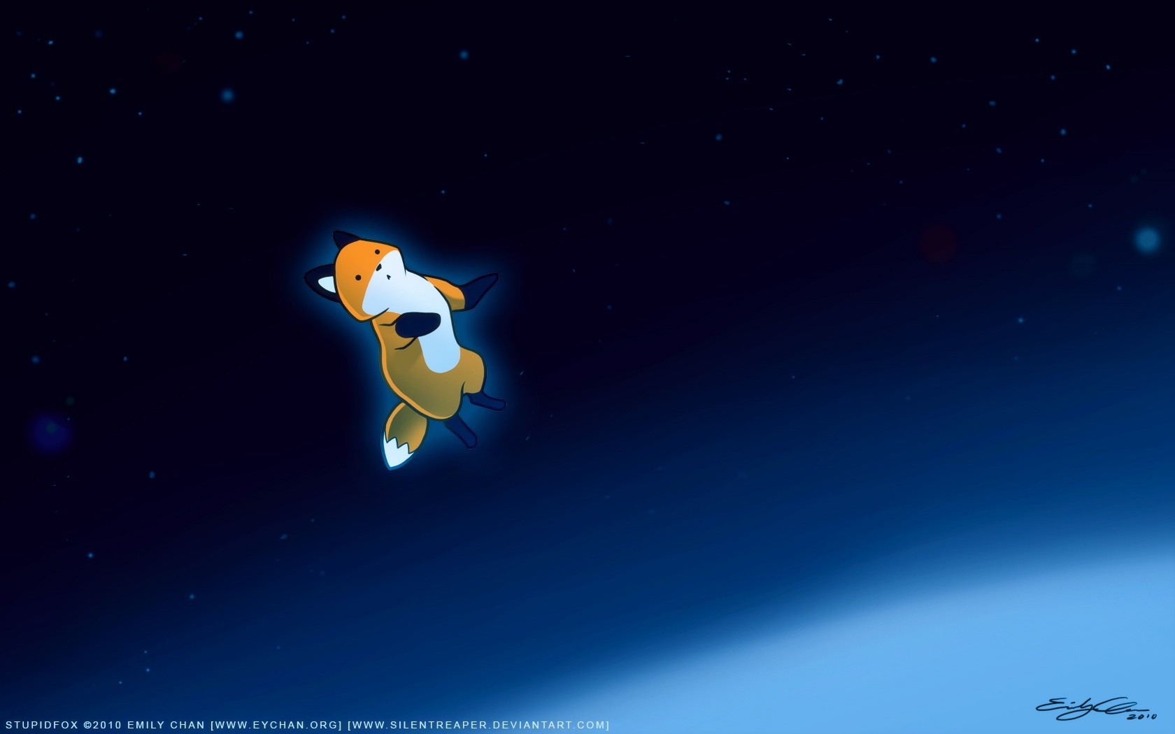 Stupid Fox in Space HD Wallpaper