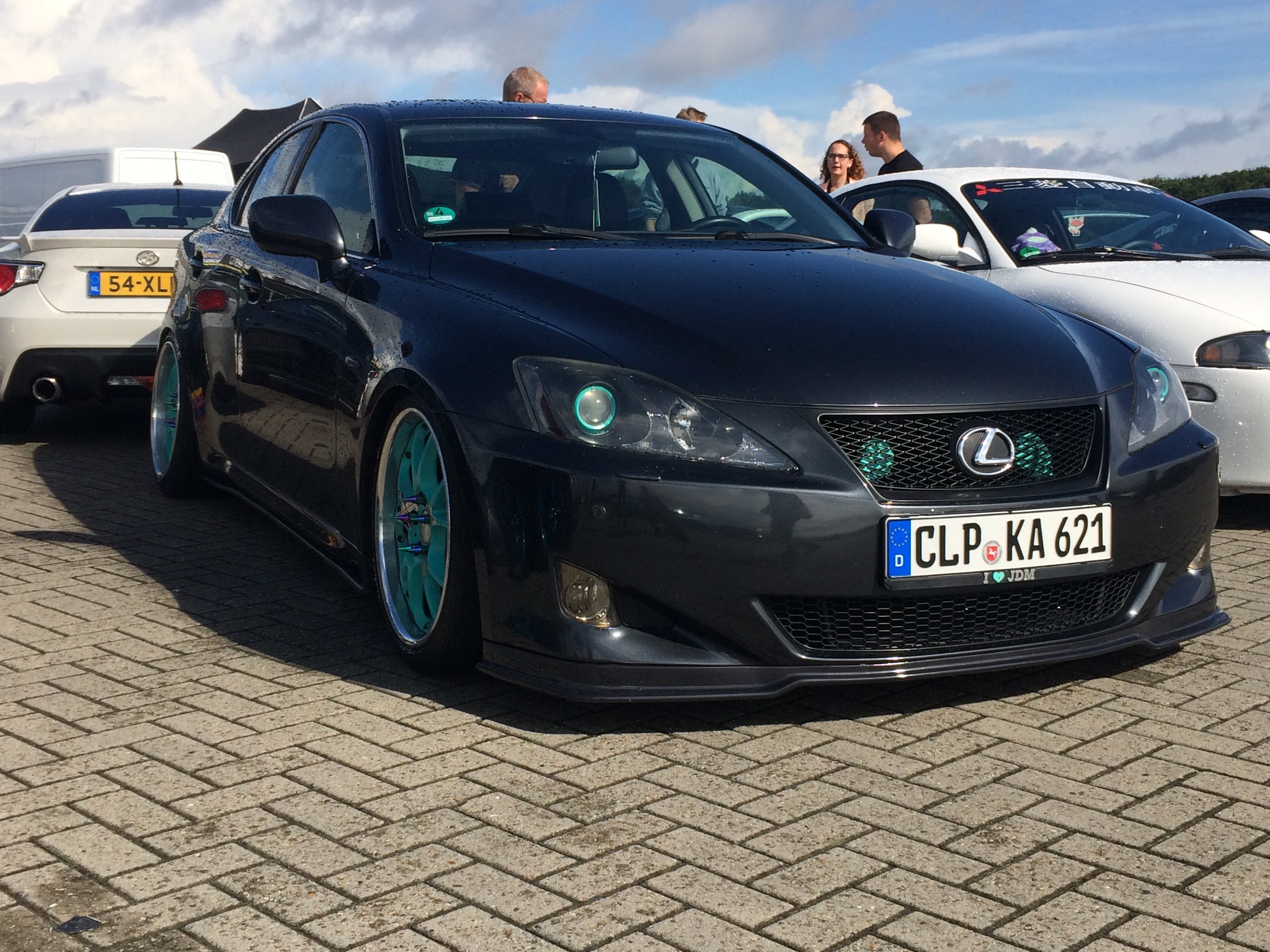 Dark grey Lexus IS with custom rims and body kit HD Wallpaper