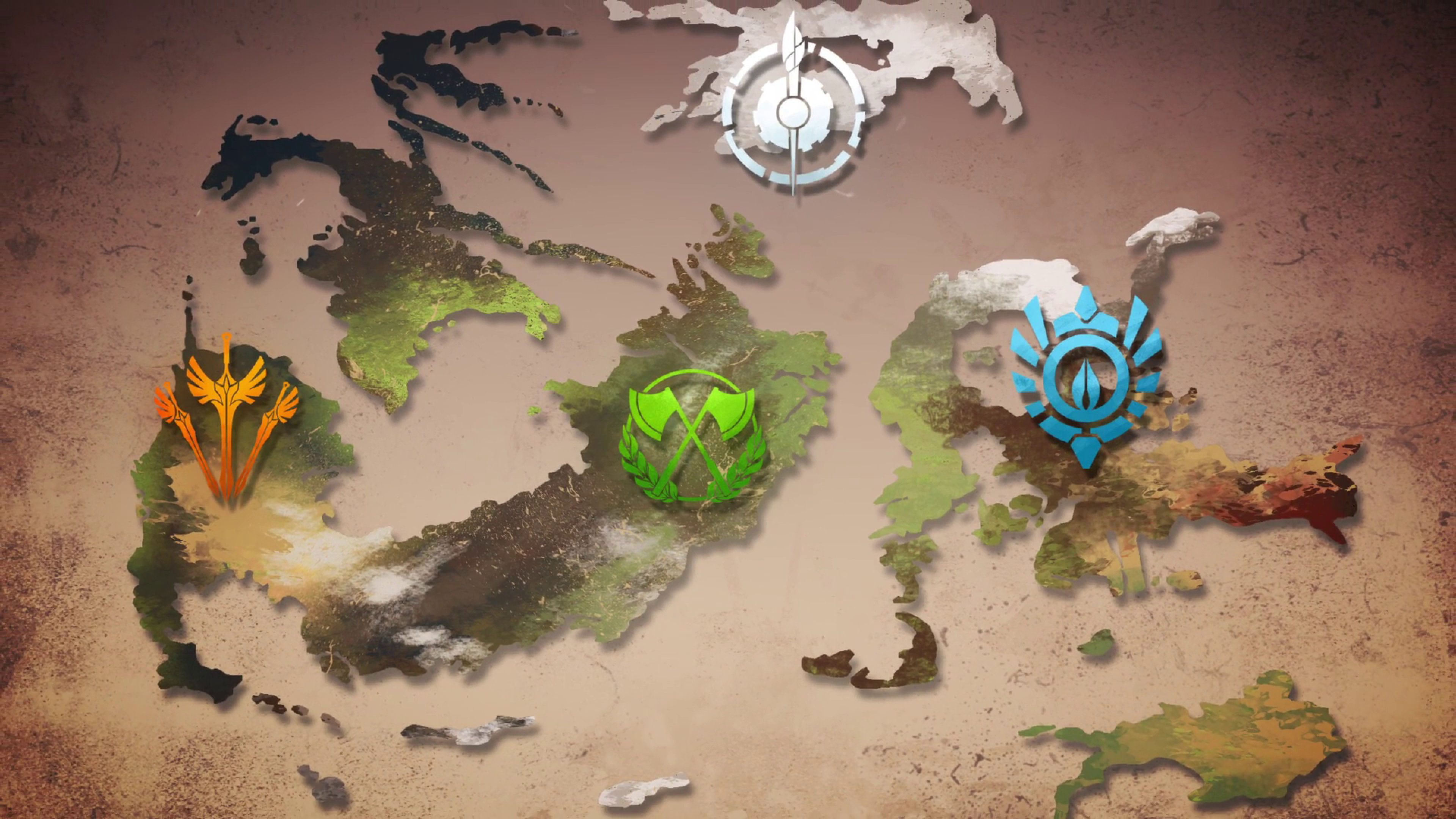Map of Remnant with Faction Symbols from RWBY HD Wallpaper
