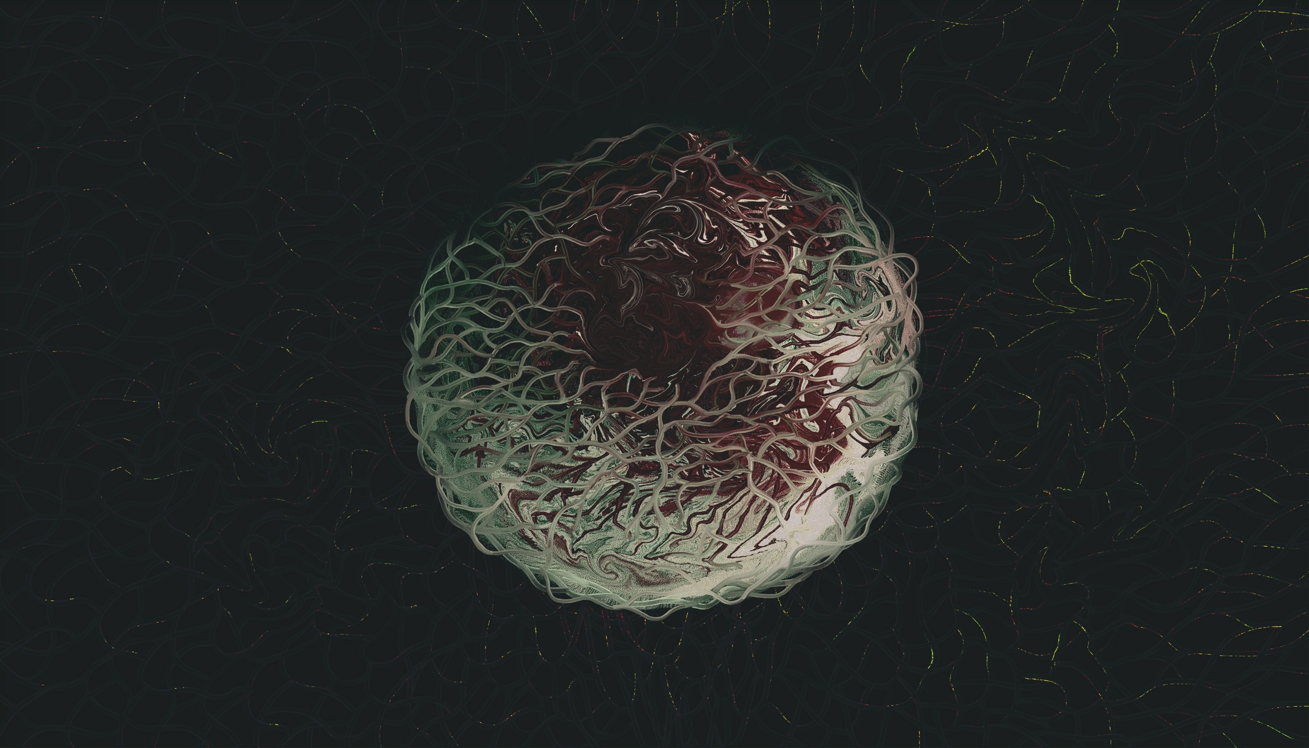 Abstract sphere with swirling patterns HD Wallpaper