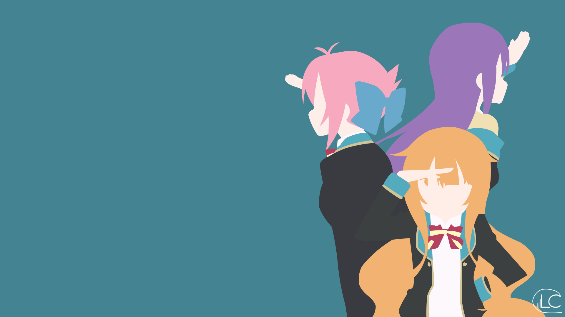 Anime girls from GJ bu saluting HD Wallpaper