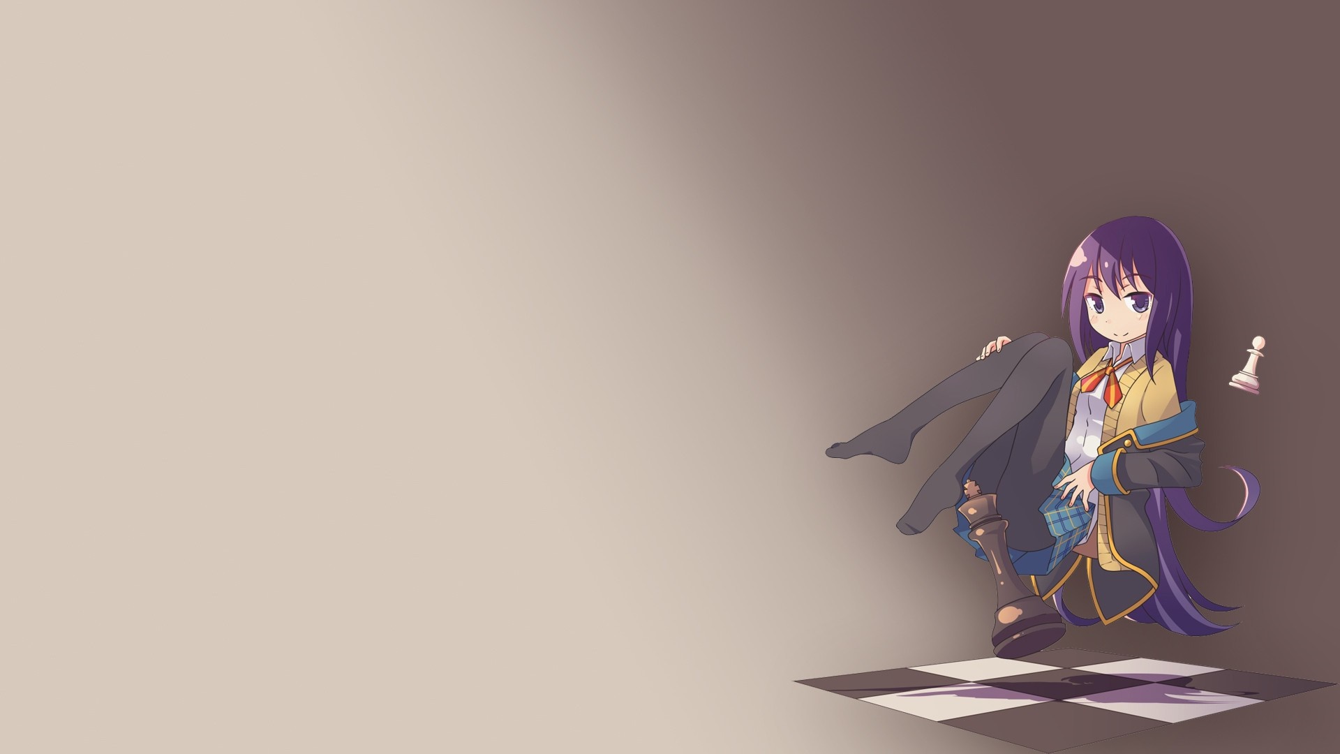 Shion Sumeragi from GJ-bu sitting on a chess piece HD Wallpaper