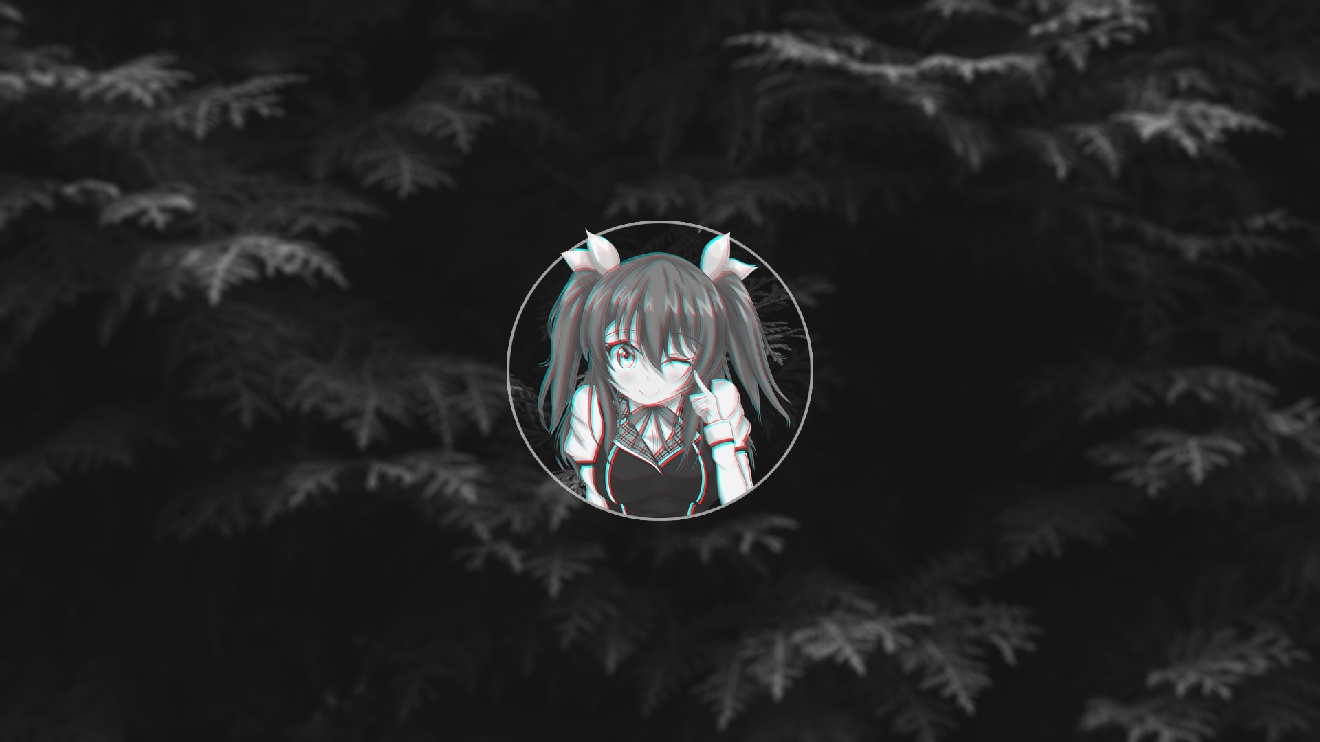 Anime girl with pigtails in a circle HD Wallpaper