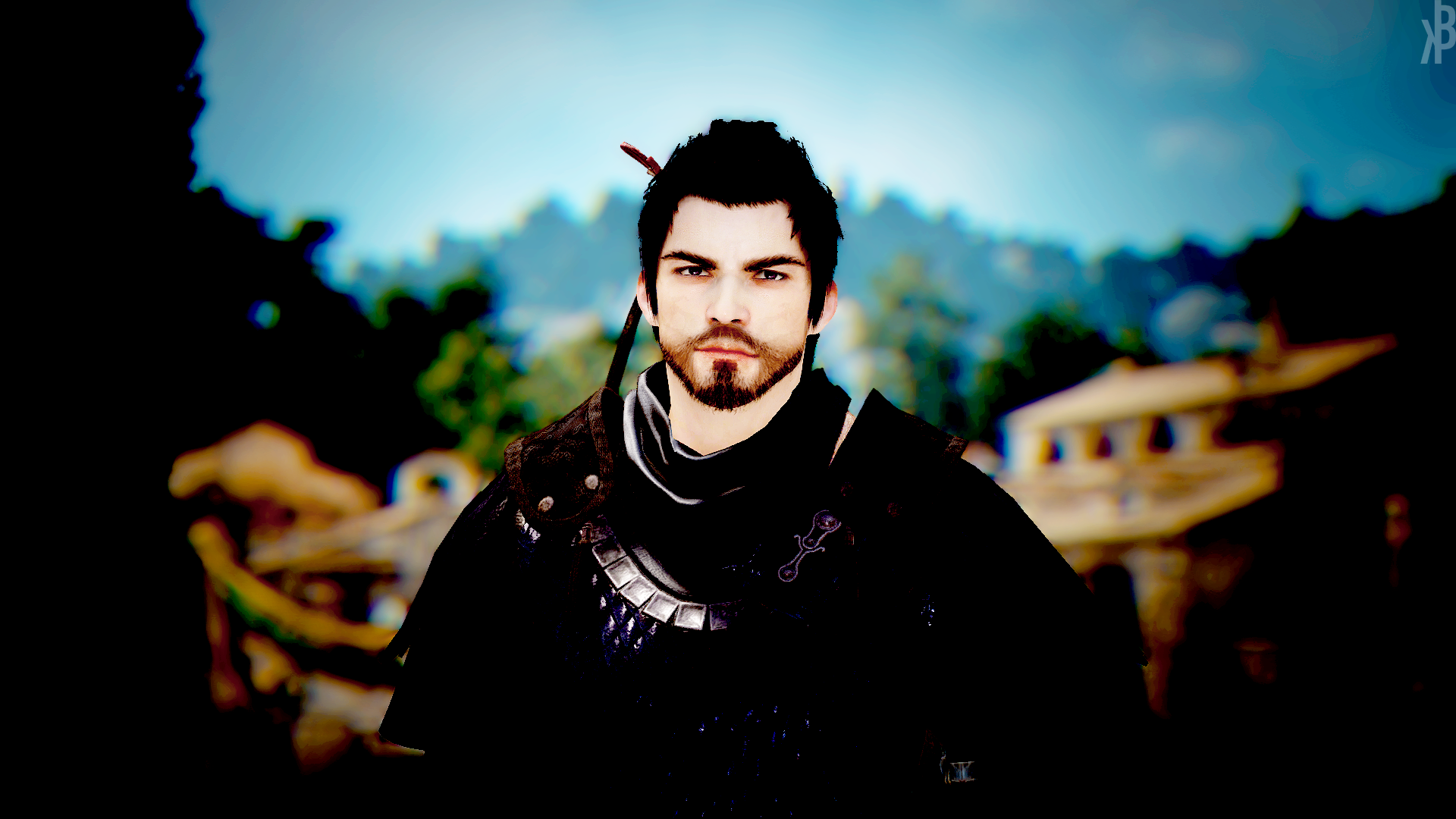 Man with dark hair and beard from Black Desert HD Wallpaper