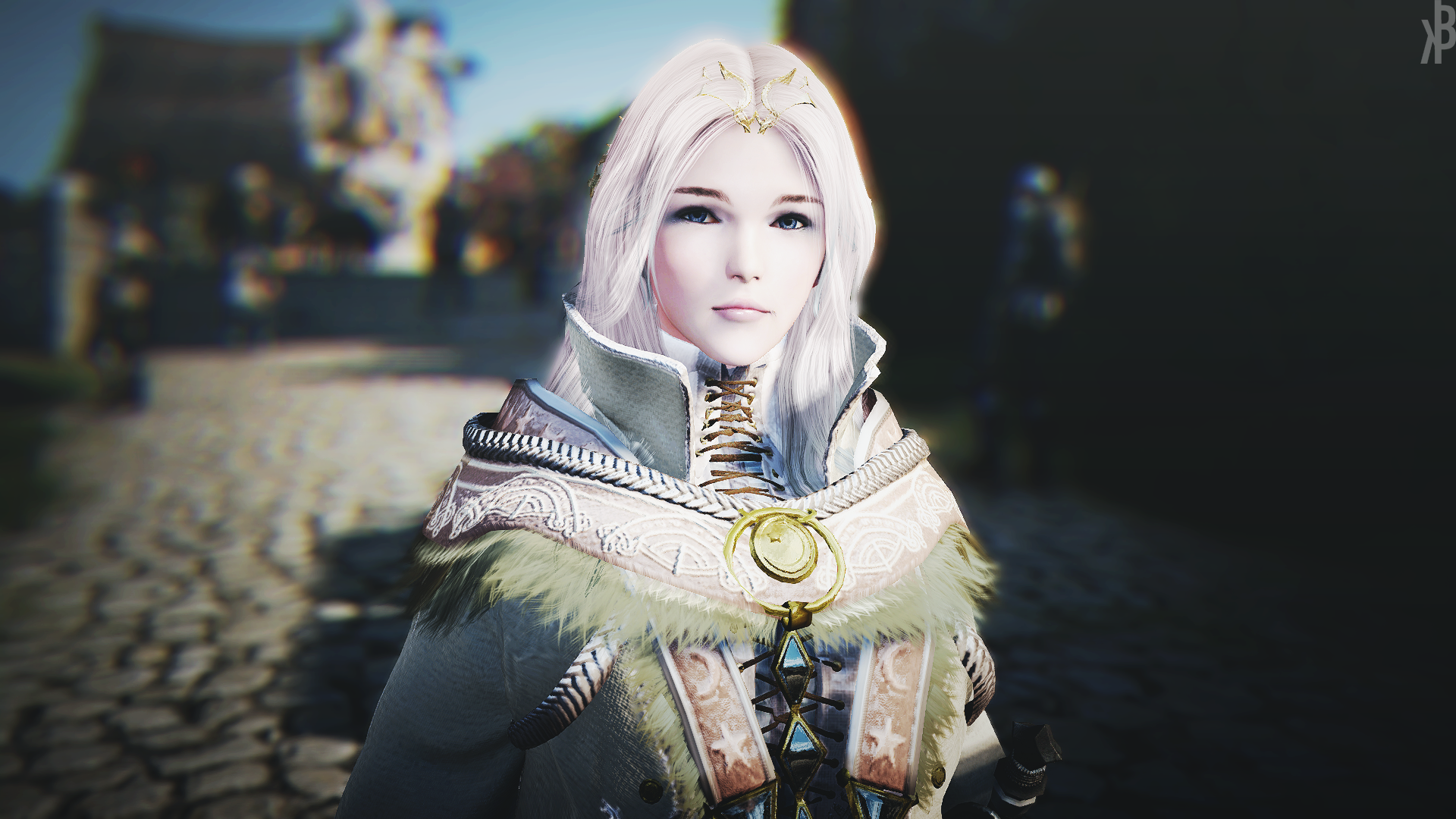 Woman with white hair from Black Desert Online HD Wallpaper