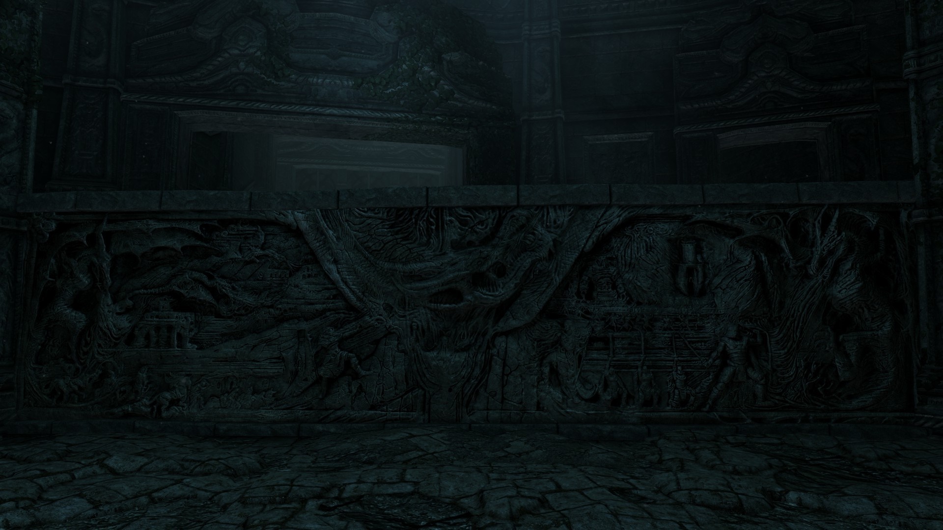The Elder Scrolls V Skyrim ancient stone carving HD Wallpaper