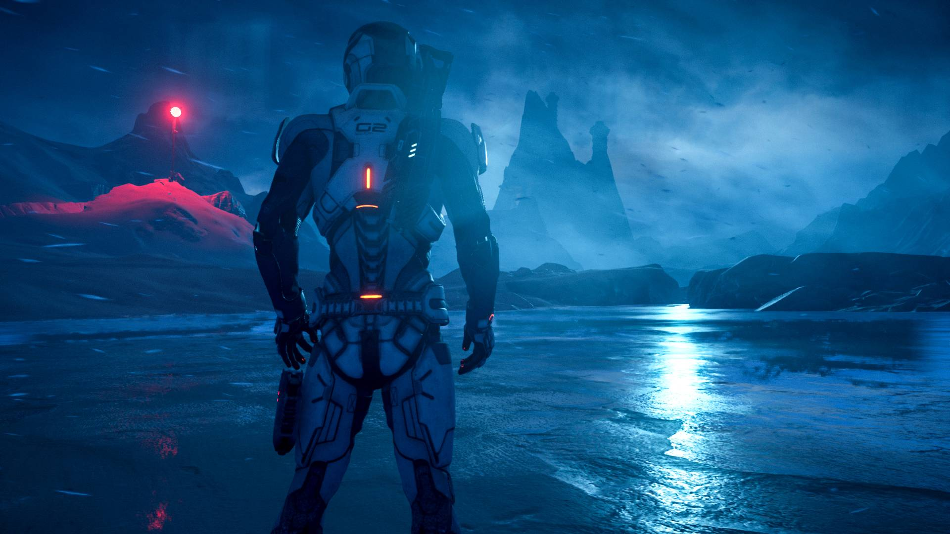 Mass Effect Andromeda screenshot of a soldier on an alien planet HD Wallpaper