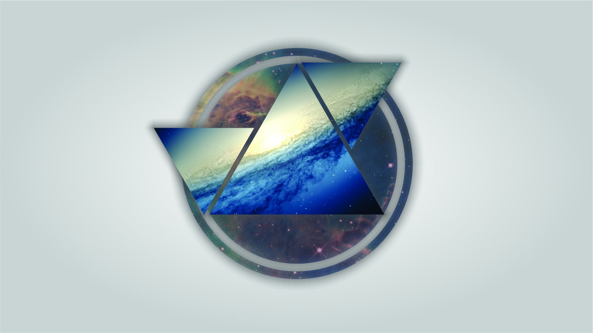 Abstract space logo with triangles and circle HD Wallpaper