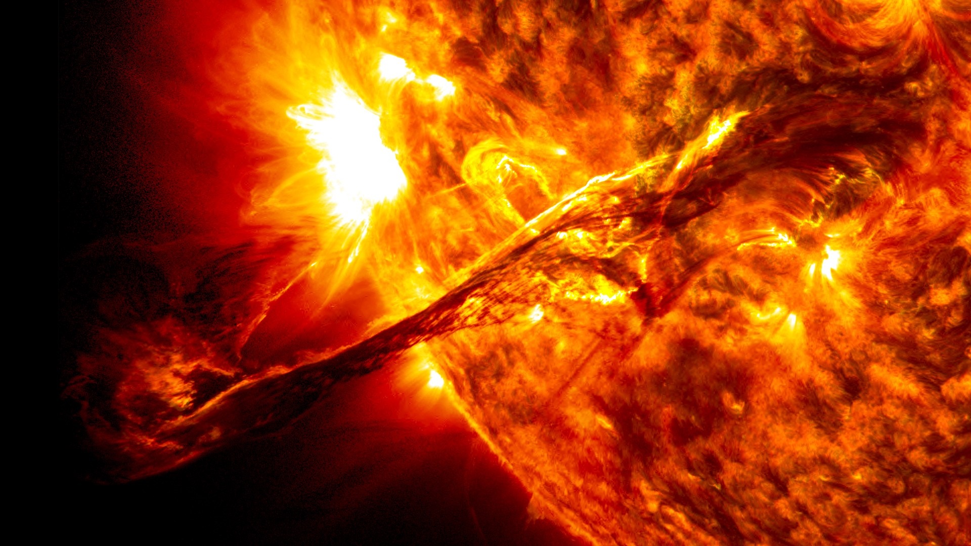 The Sun with a Solar Flare HD Wallpaper