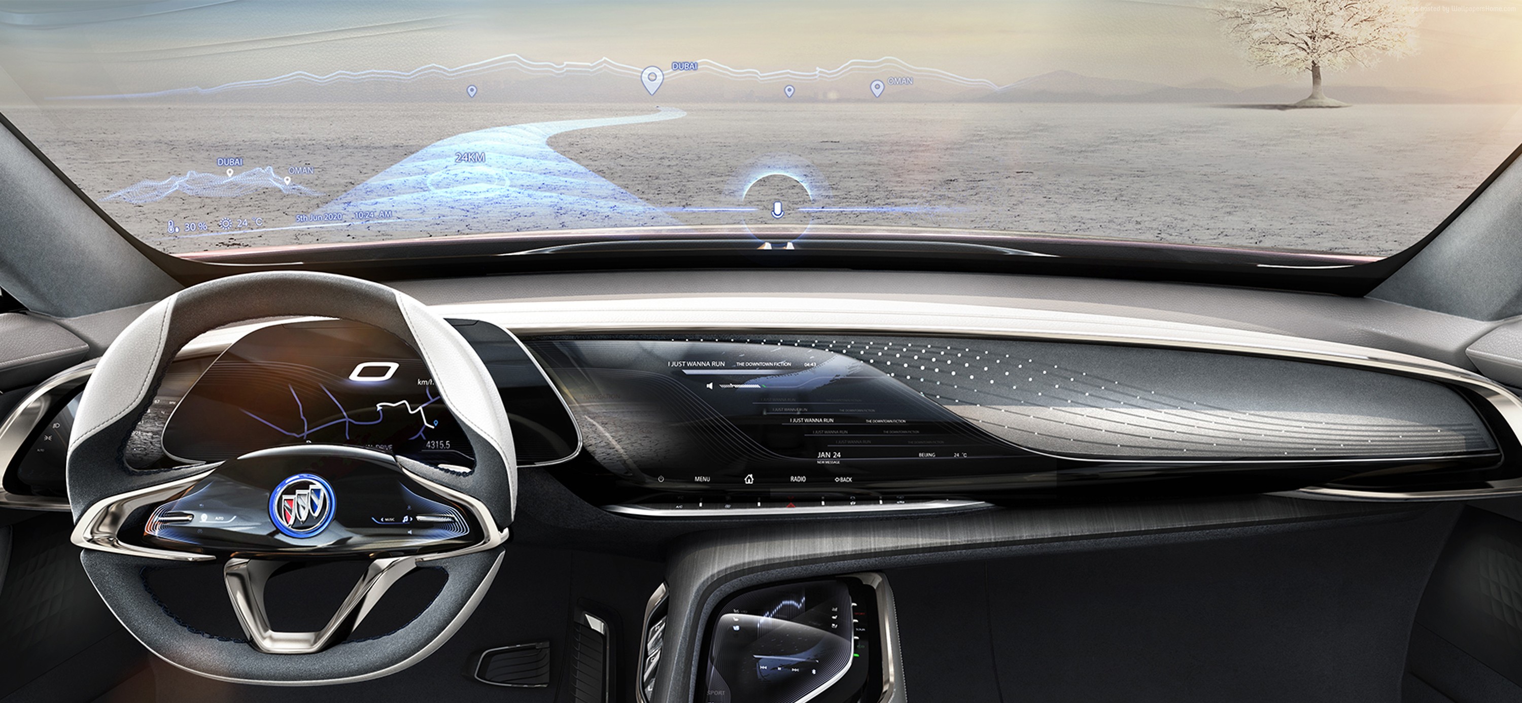 Buick Enspire electric car interior dashboard HD Wallpaper